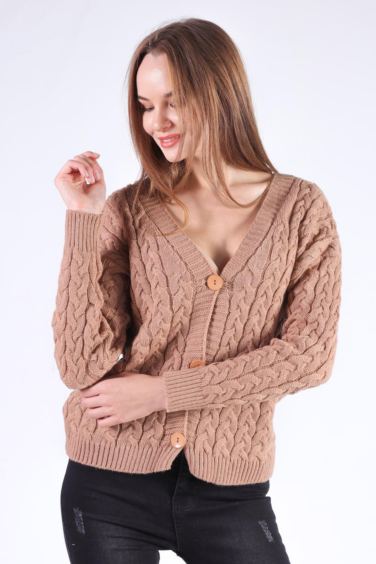 Camel Örgü Detay Hırka 379 - 1