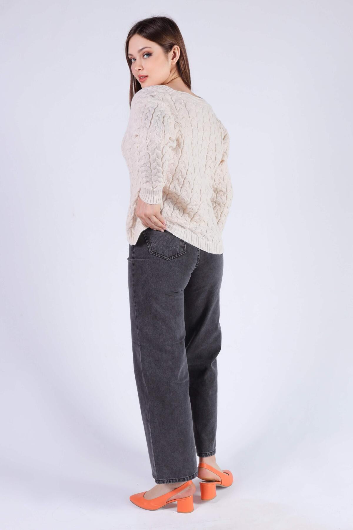 Krem Örgü Detay Hırka 379 - 6