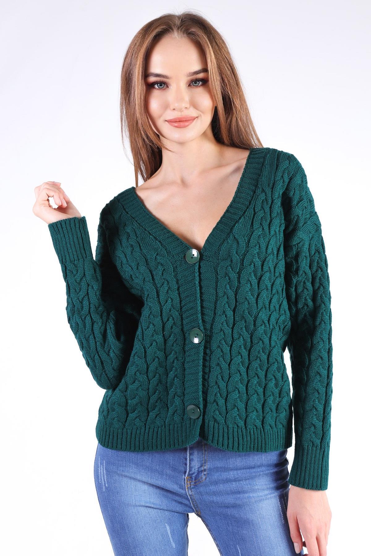 379 Örgü Detay Hırka Nefti - 3