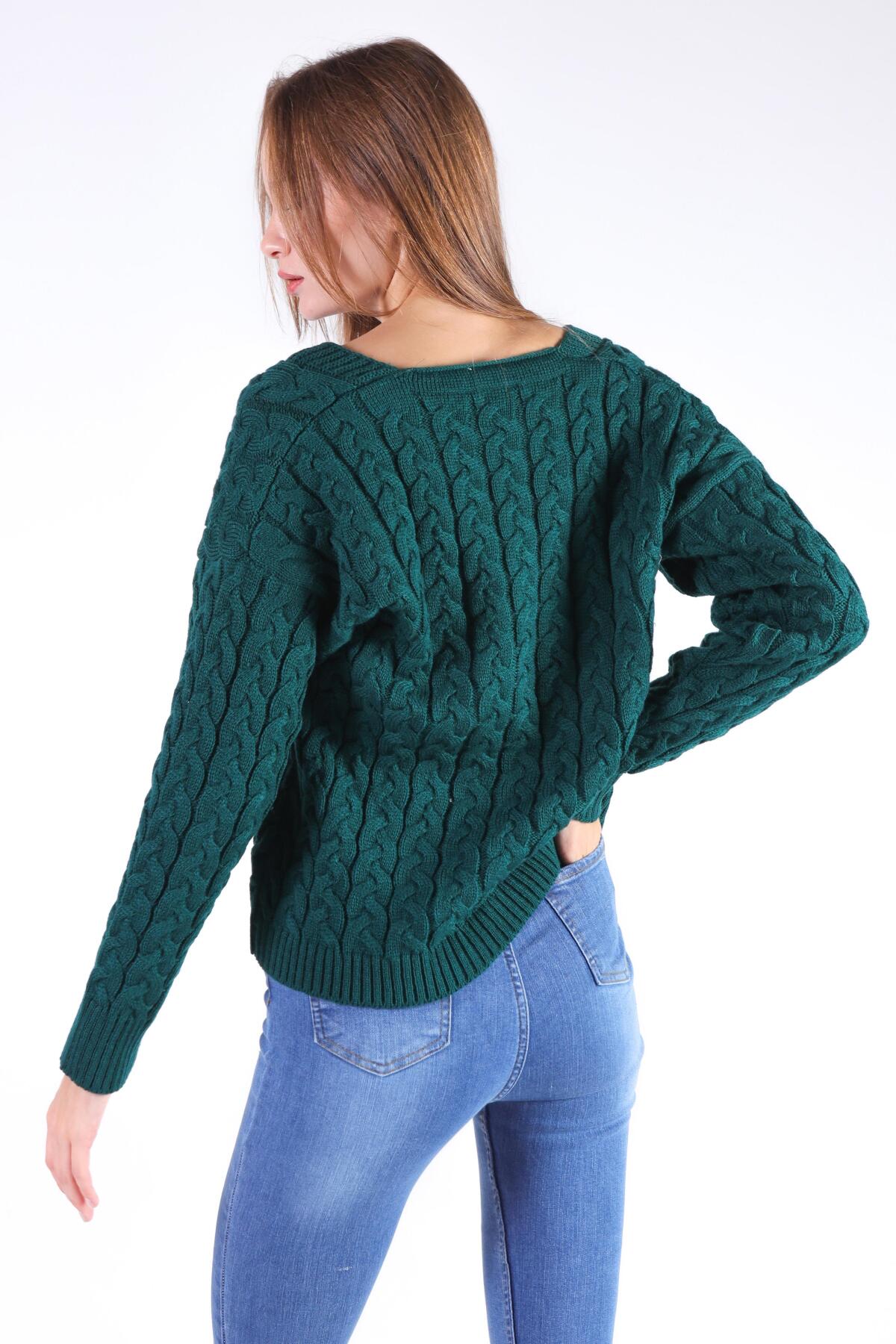 379 Örgü Detay Hırka Nefti - 2