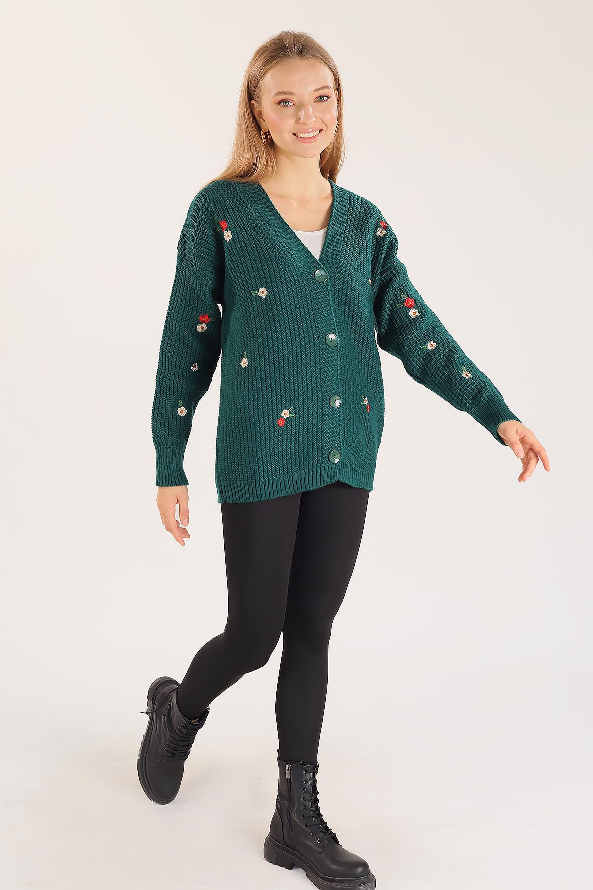 Nefti Çiçek Nakışlı Hırka 383 - 3