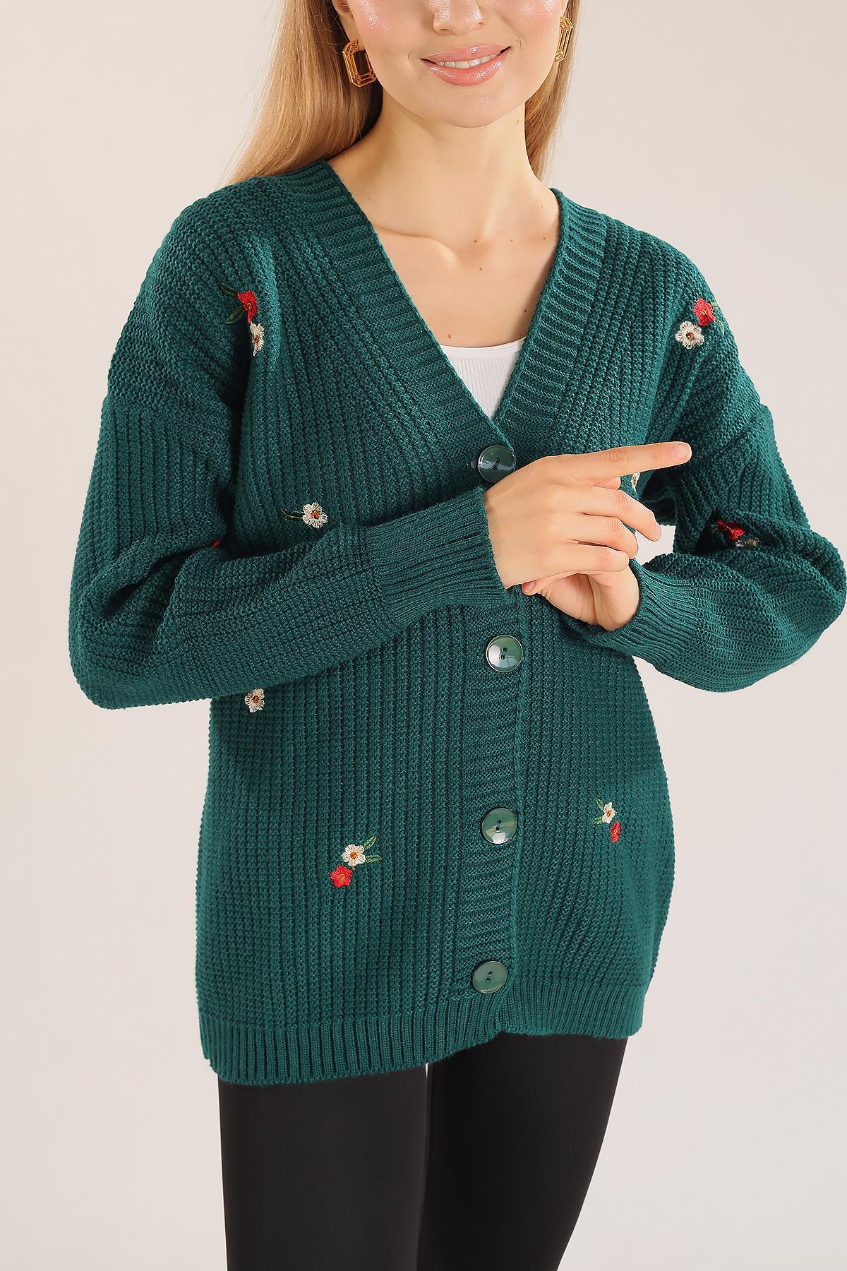 Nefti Çiçek Nakışlı Hırka 383 - 8