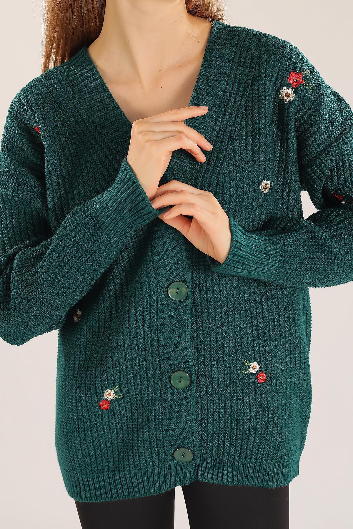 Nefti Çiçek Nakışlı Hırka 383 - 9