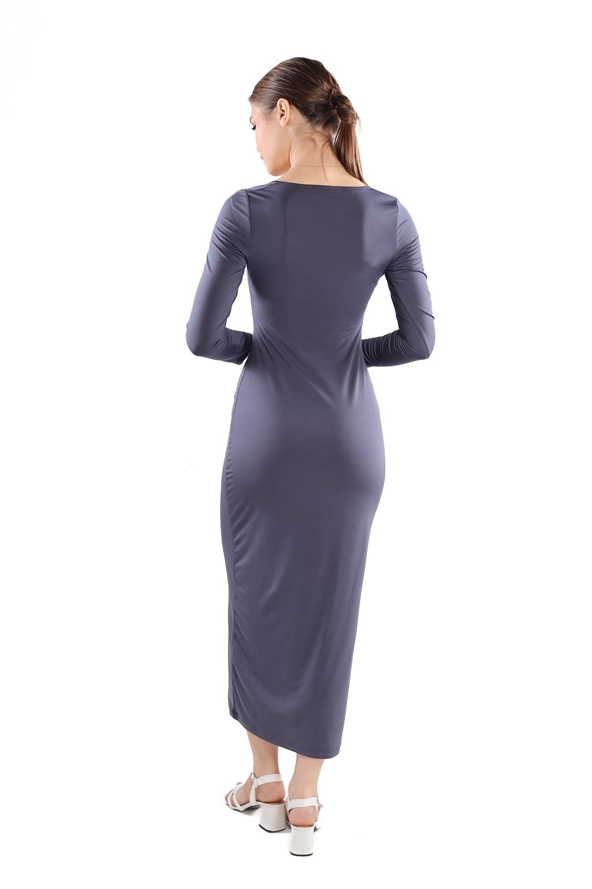 Füme Kare Yaka Elbise 385 - 5