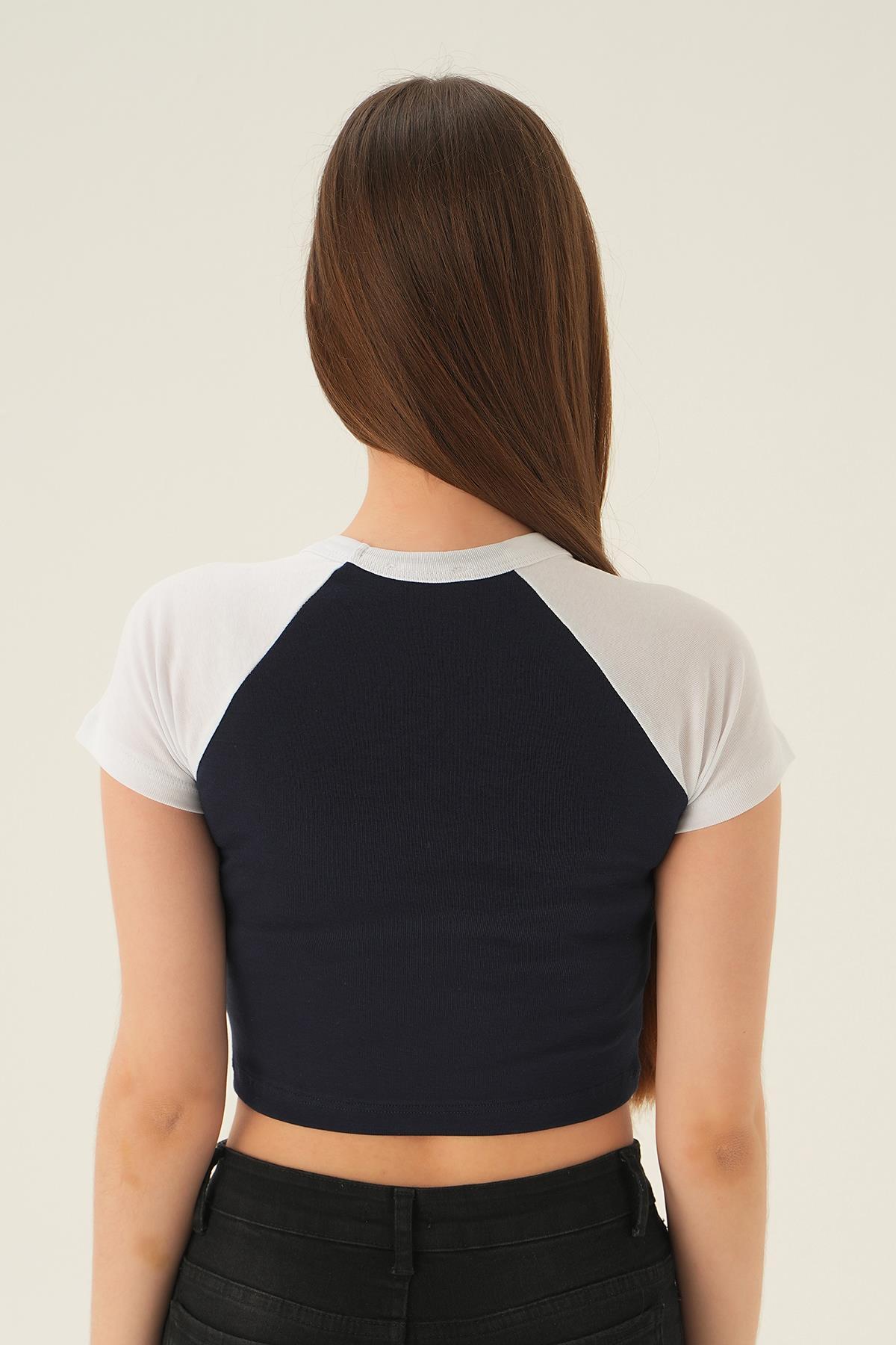 Laci Yıldız Detay Kısa Tişört 3870 - 5