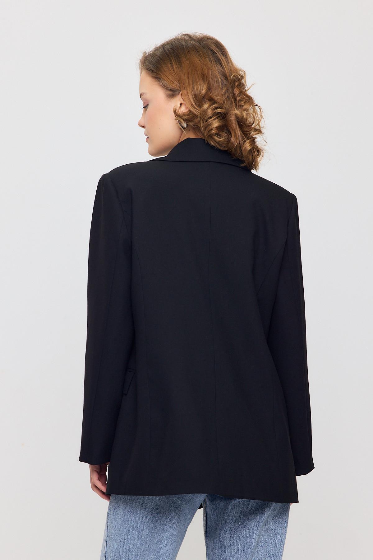 Siyah Çift Düğme Cep Kapaklı Ceket 3882 - 5