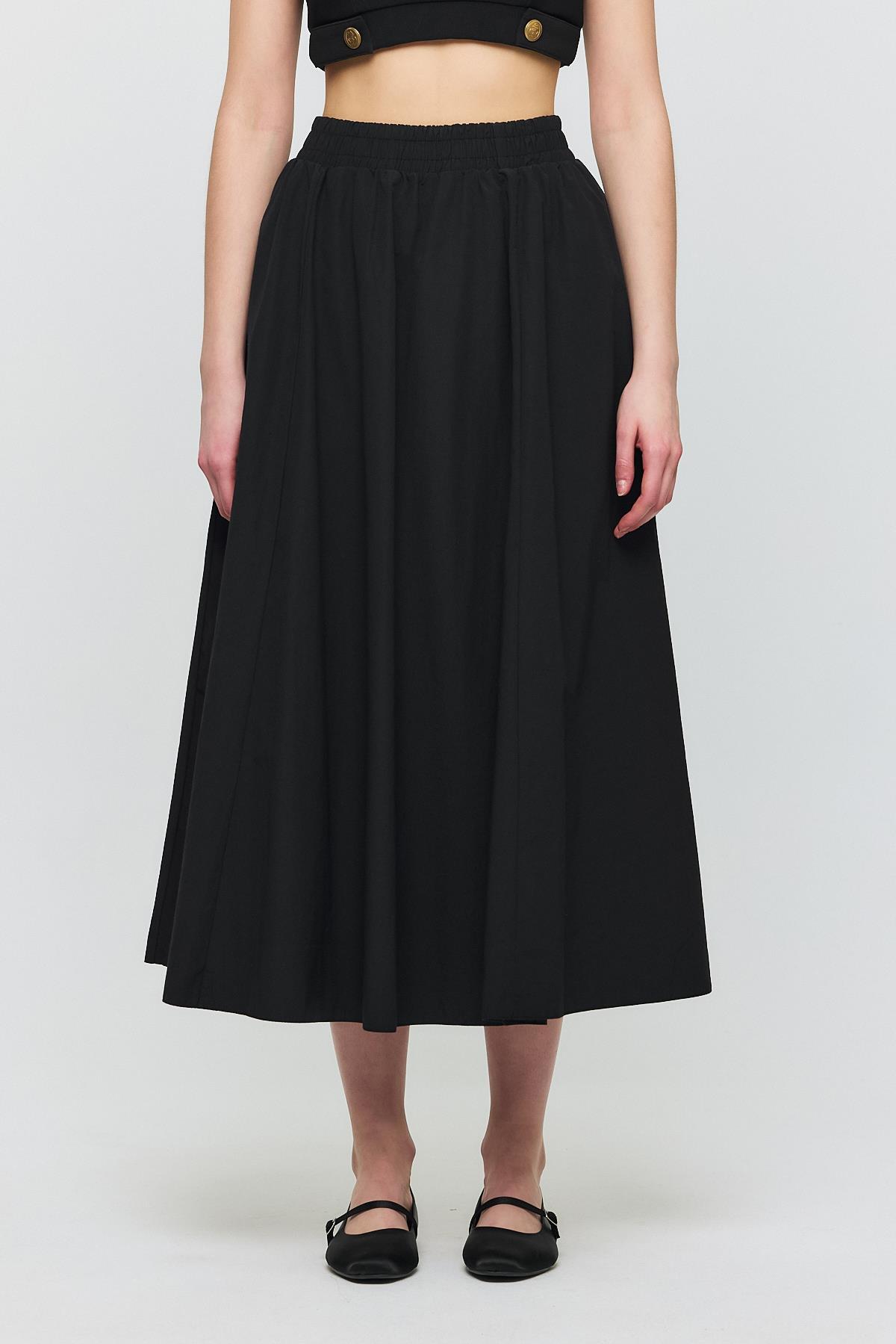 Siyah Cep Detay Mevlana Etek 3950 - 3