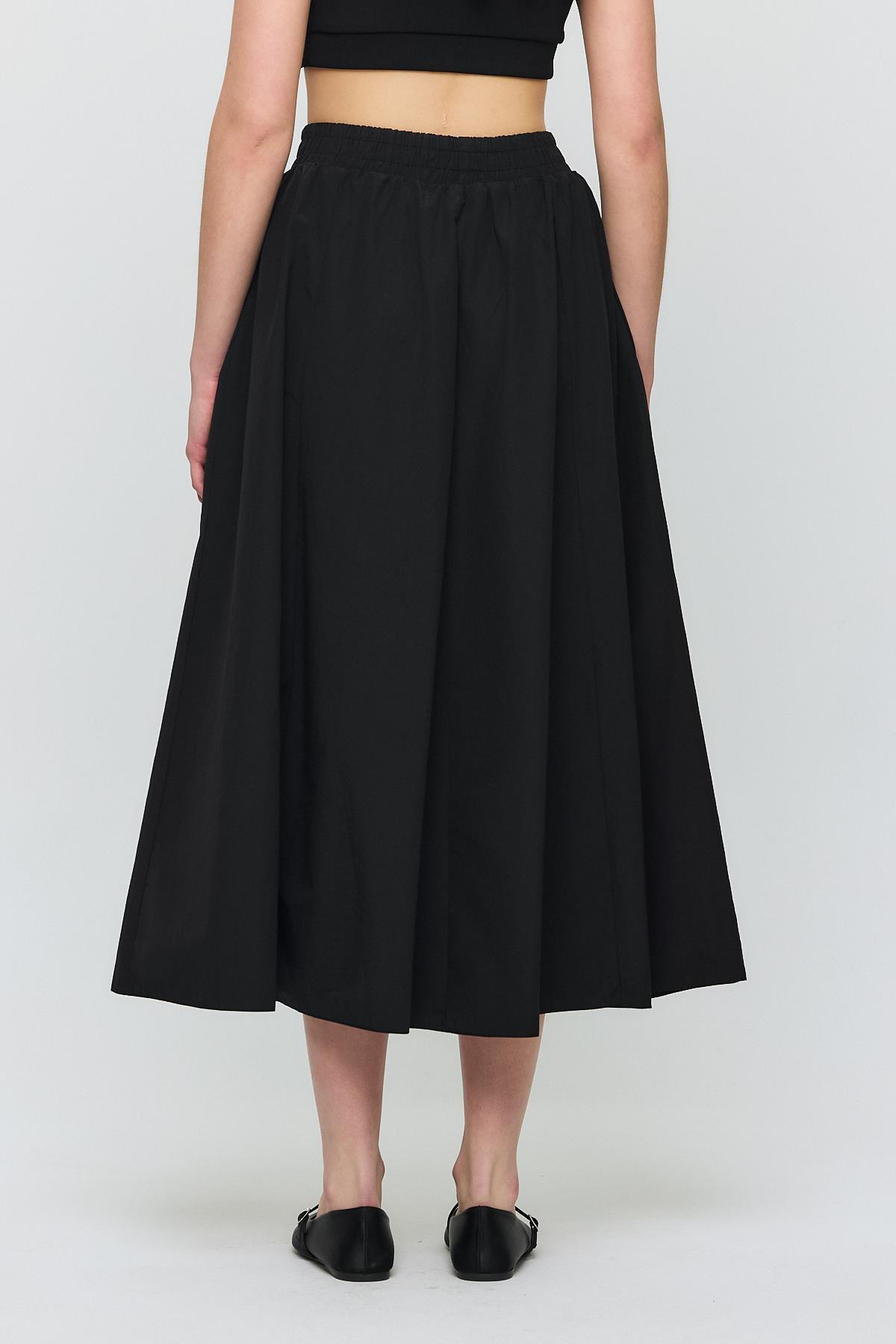 Siyah Cep Detay Mevlana Etek 3950 - 5