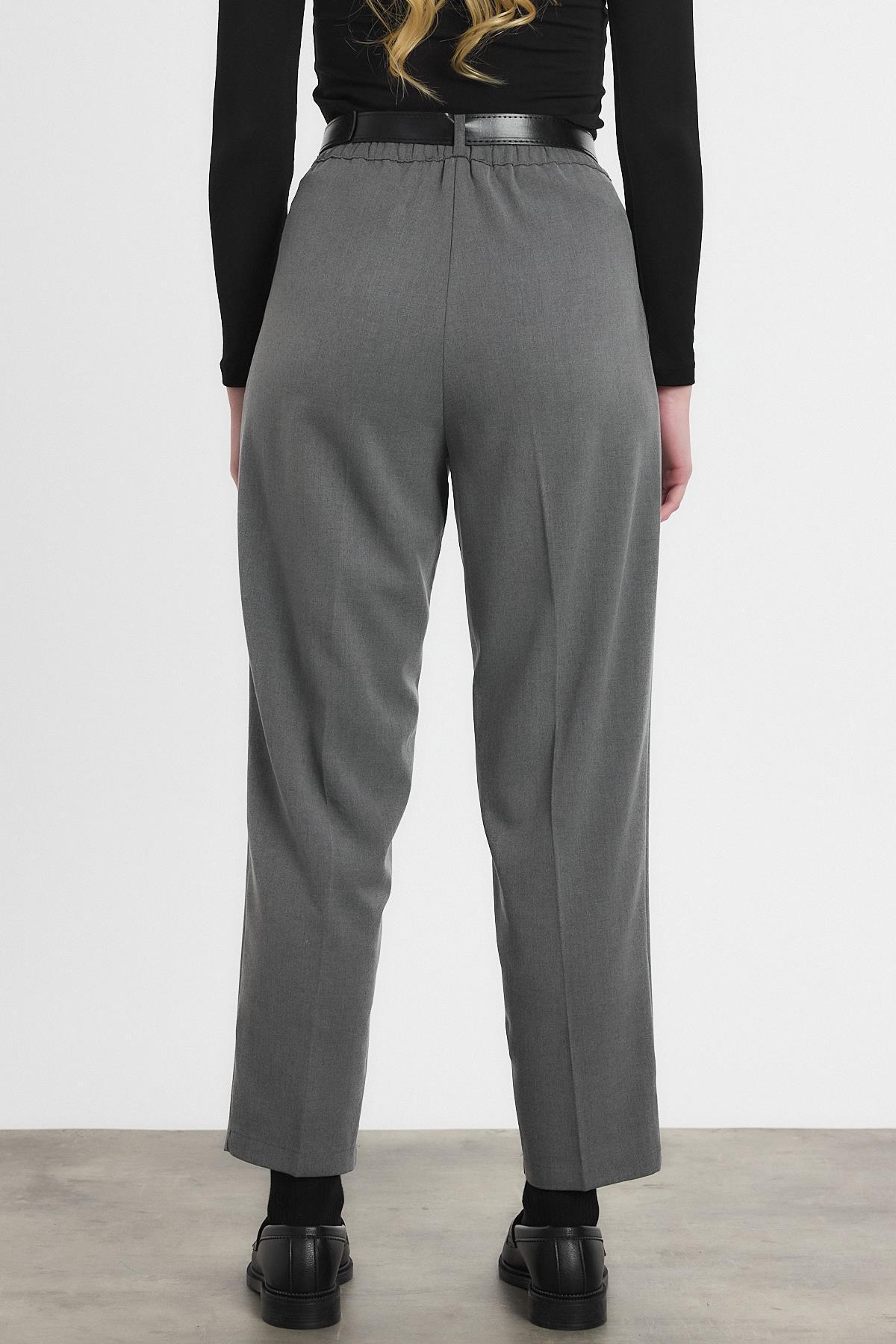 3965 Kemer Detay Pantolon Gri - 5