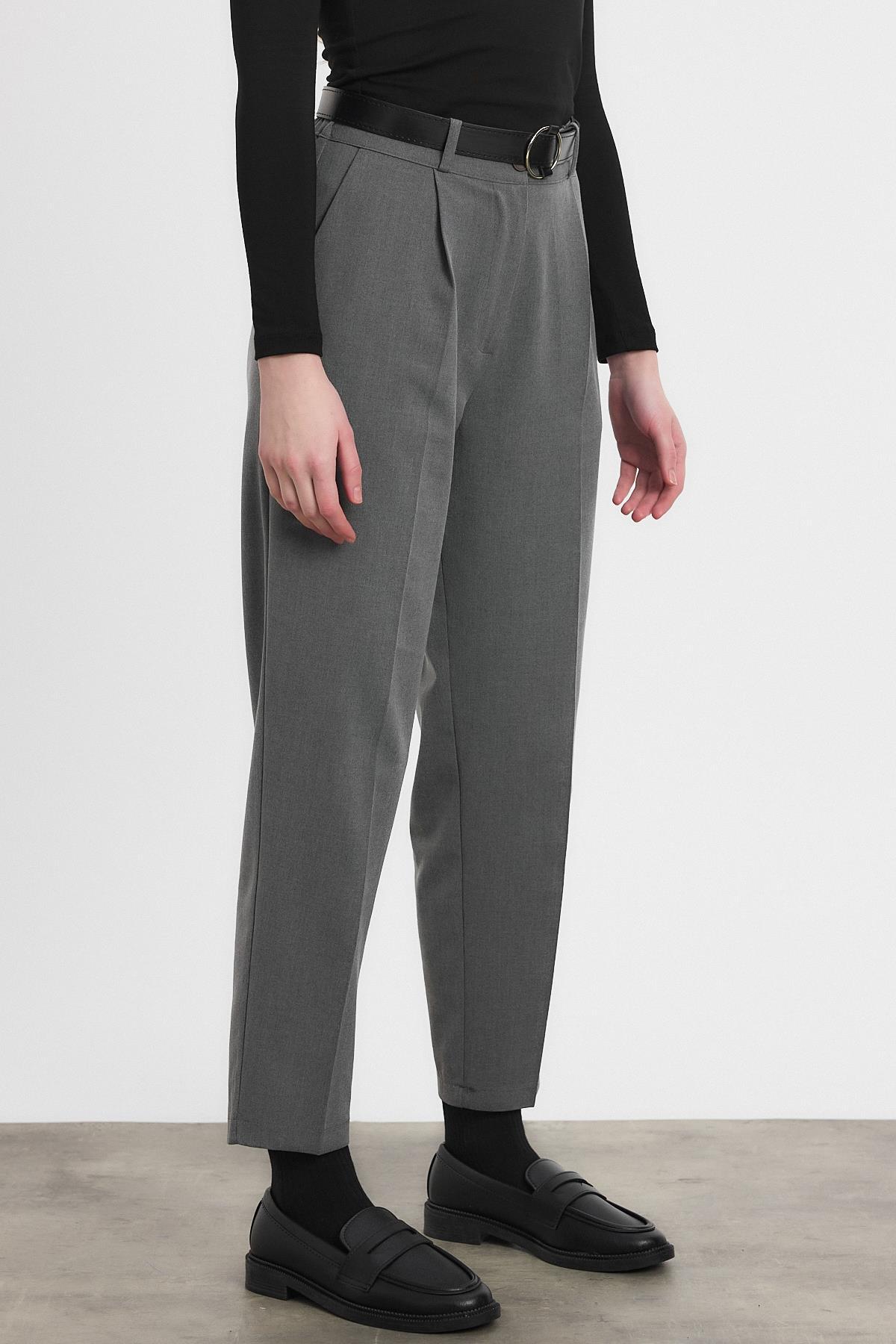 Gri Kemer Detay Pantolon 3965 - 2