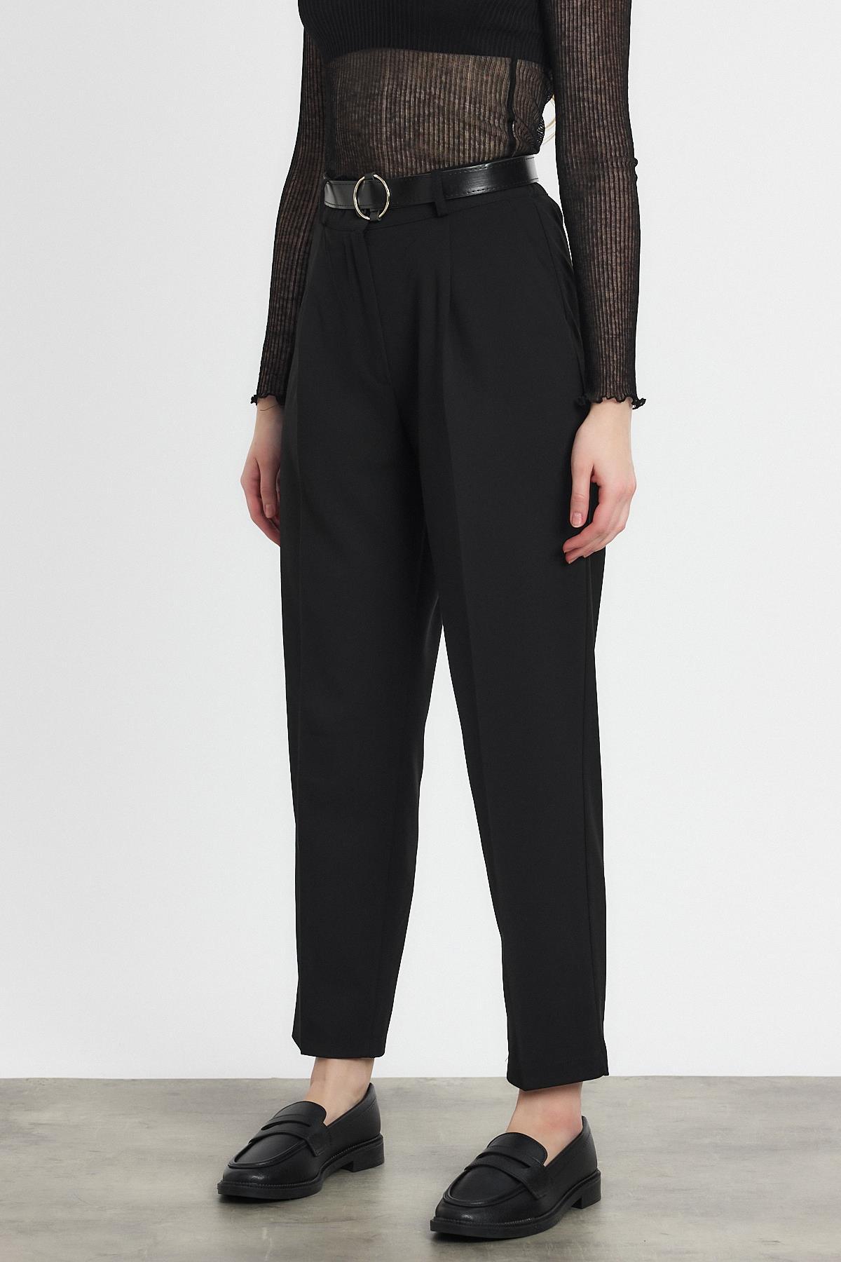 3965 Kemer Detay Pantolon Siyah - RAYS