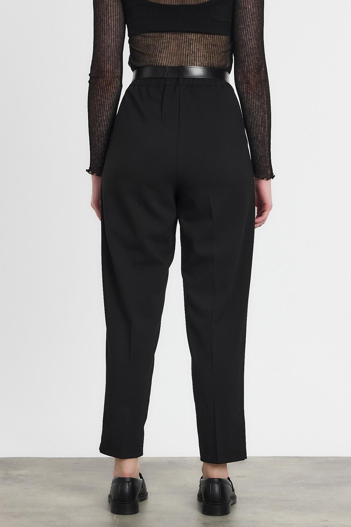 Siyah Kemer Detay Pantolon 3965 - 5
