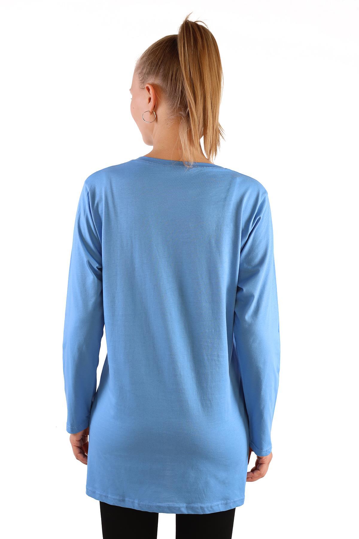 Mavi WonderFul Baskılı Uzun Kol Tunik 3981 - 4