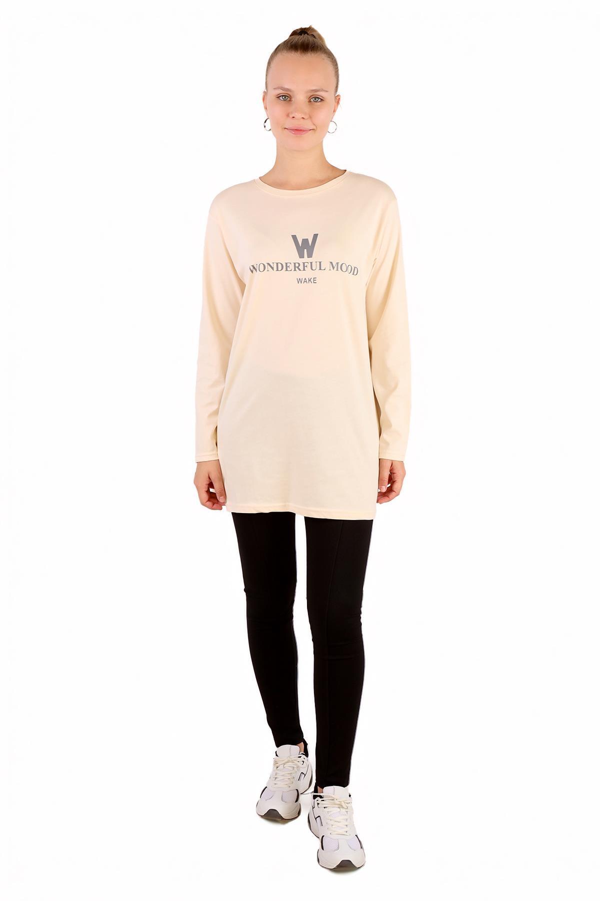 Taş WonderFul Baskılı Uzun Kol Tunik 3981 