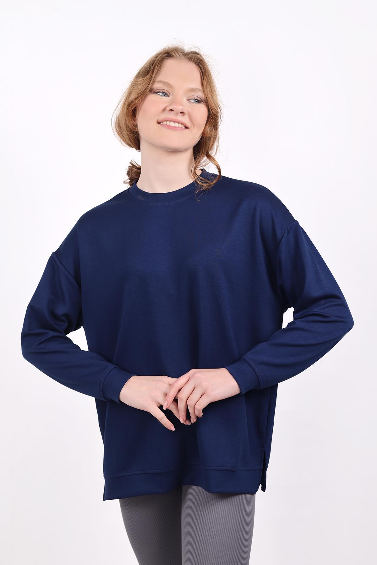 4001 Bisiklet Yaka Sweat Laci 