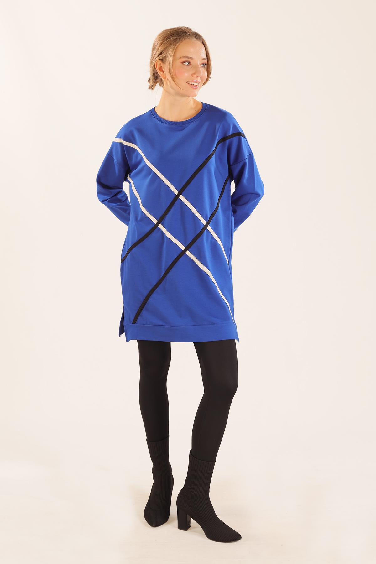 2649 Şerit Detay Sweat Saks - 1