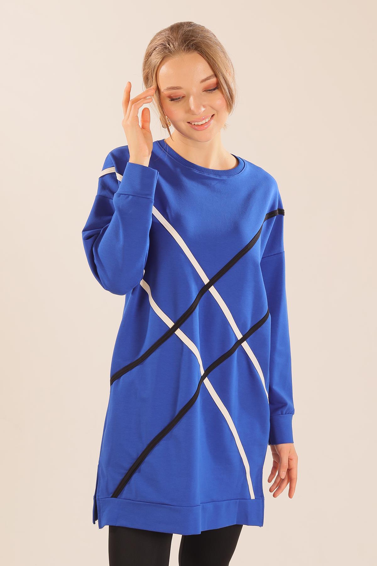 2649 Şerit Detay Sweat Saks - 2