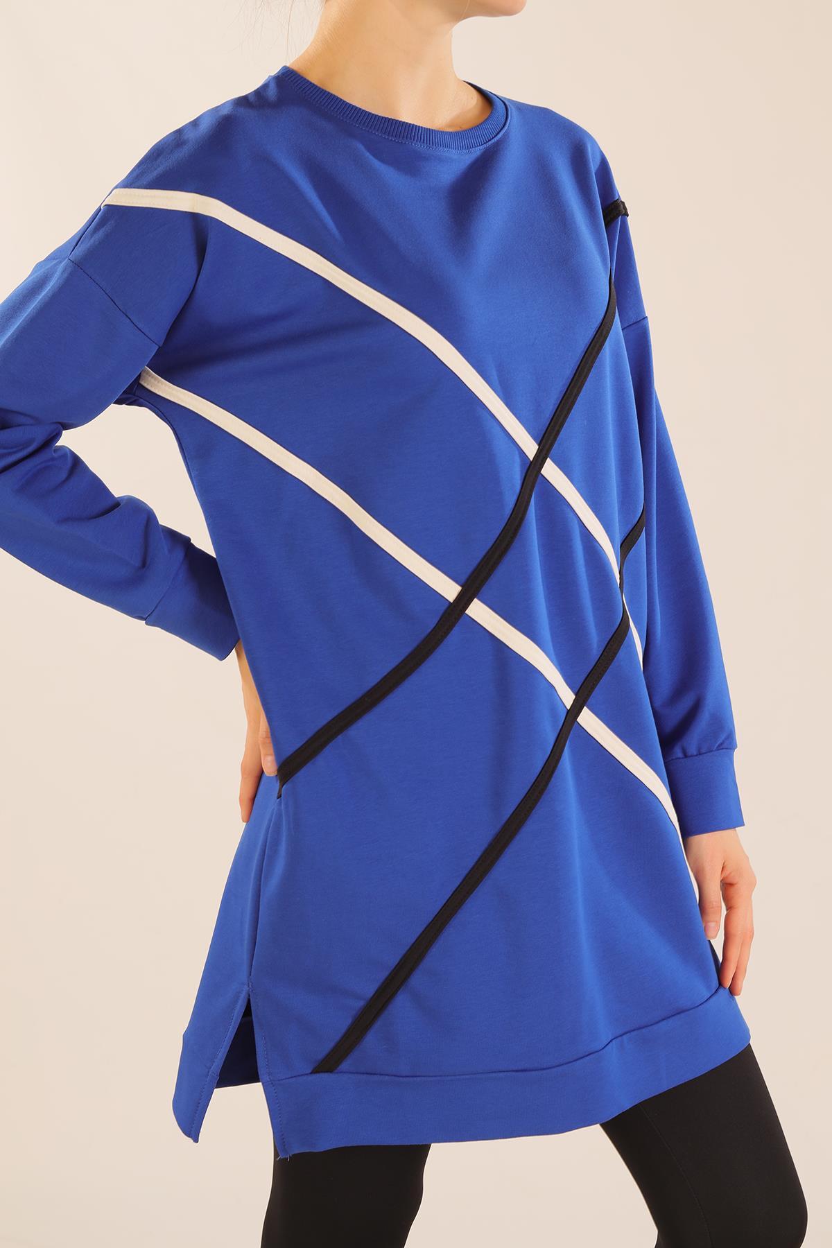 2649 Şerit Detay Sweat Saks - 4