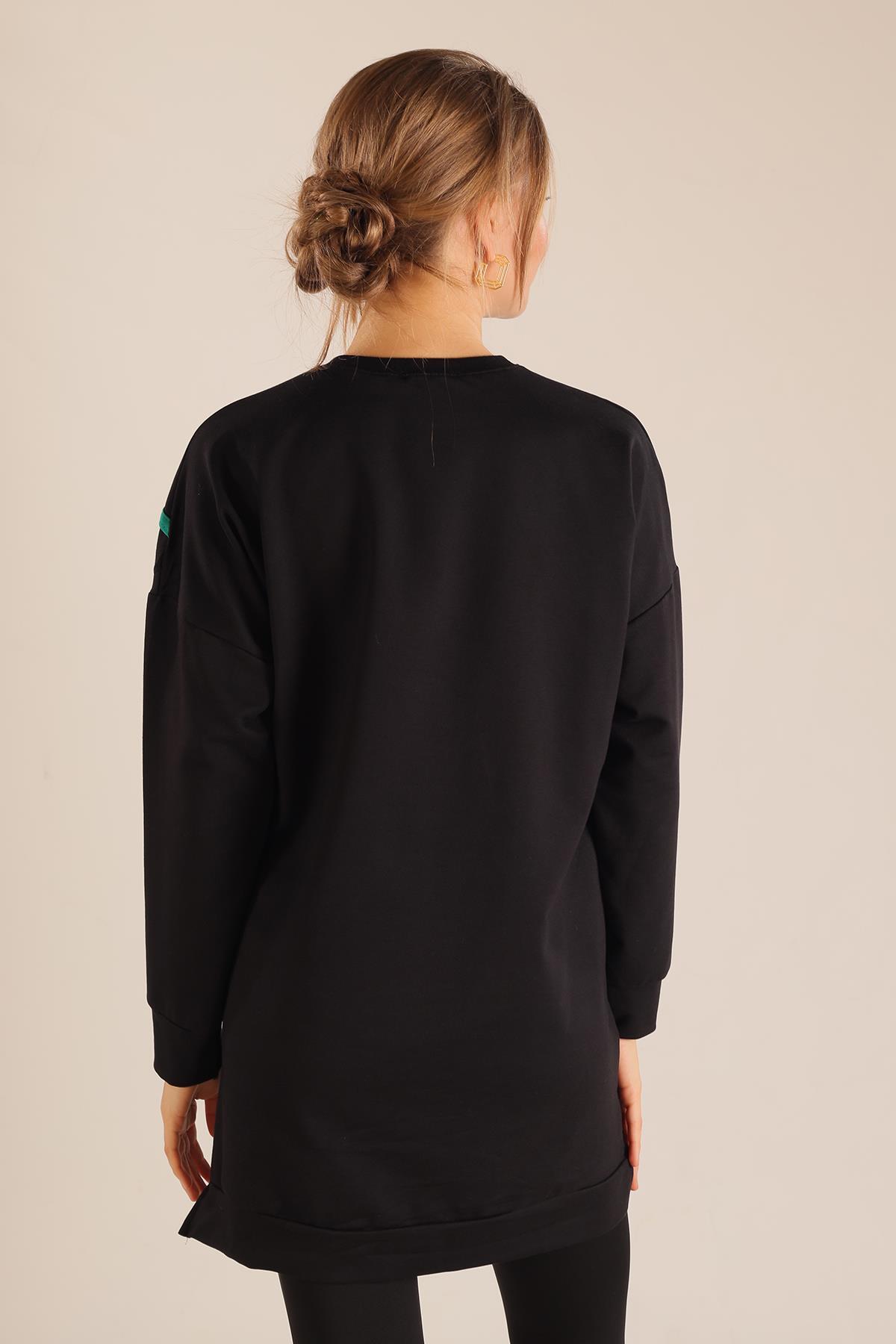 Siyah Şerit Detay Sweat 2649 - 4