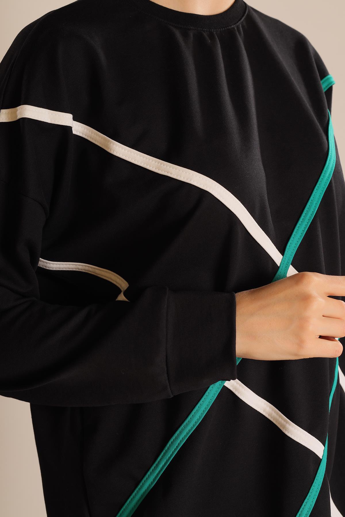 Siyah Şerit Detay Sweat 2649 - 6