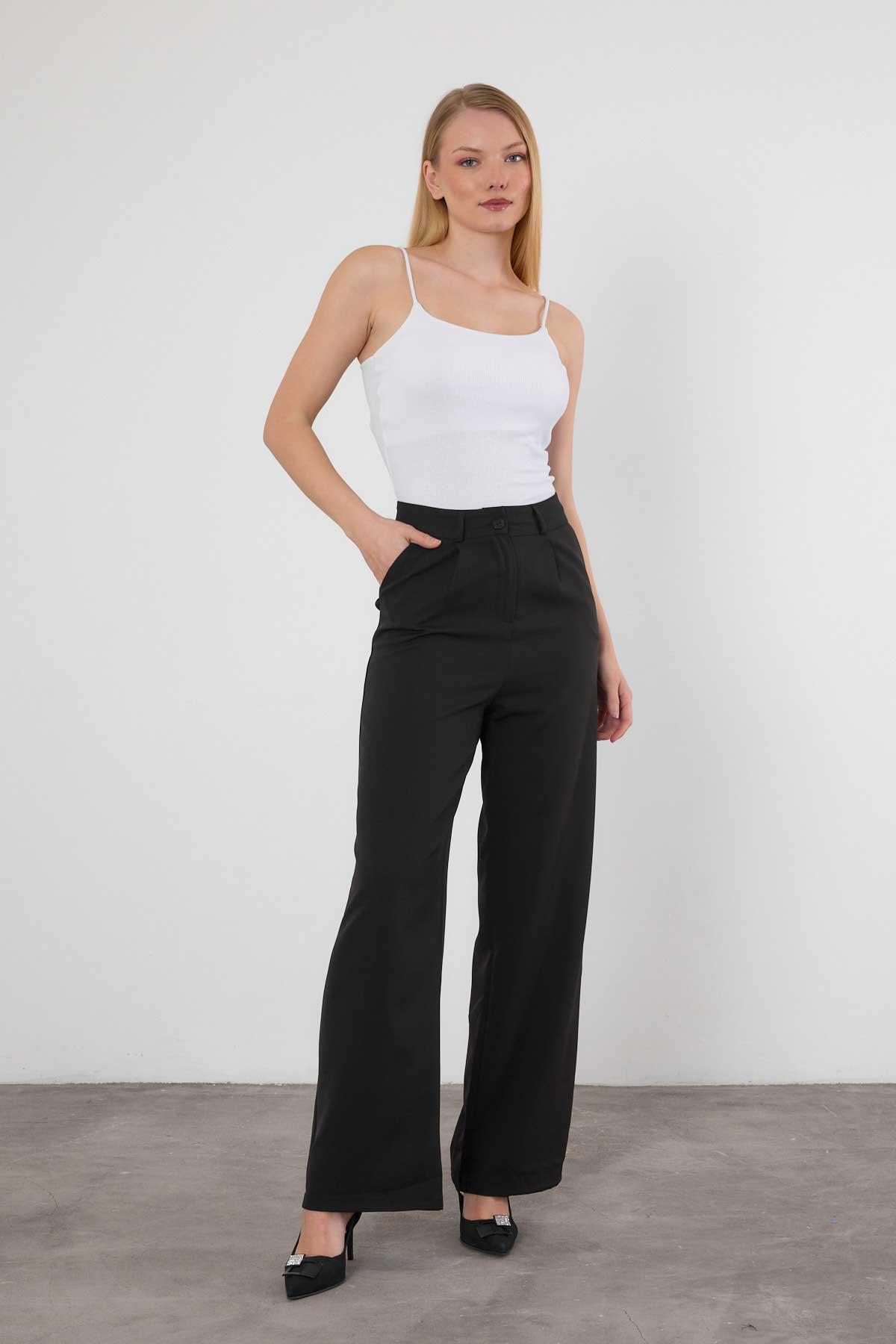 Siyah Palazzo Pantolon 4003 - 1