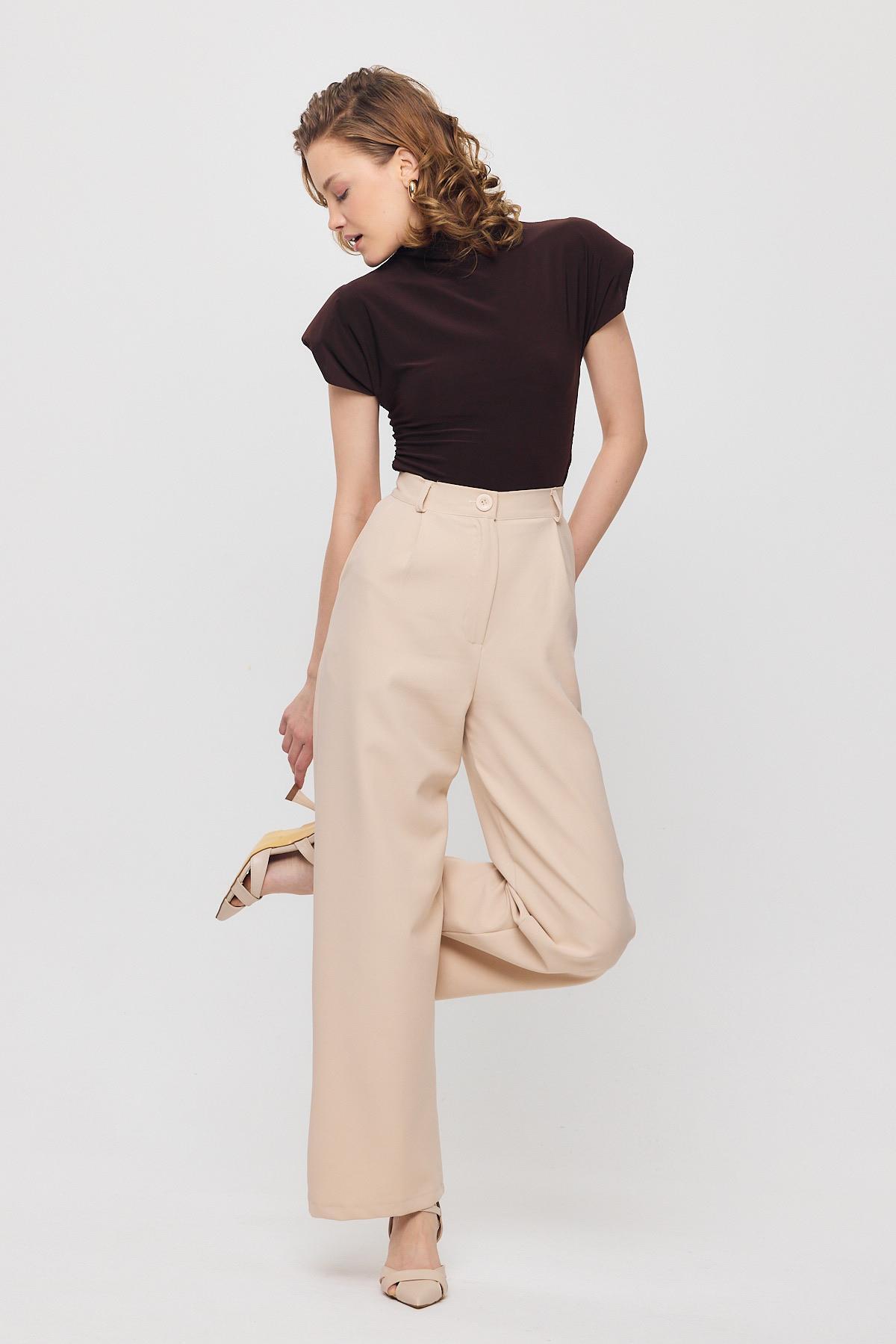 4003A Pens Detay Pantolon Bej - 8