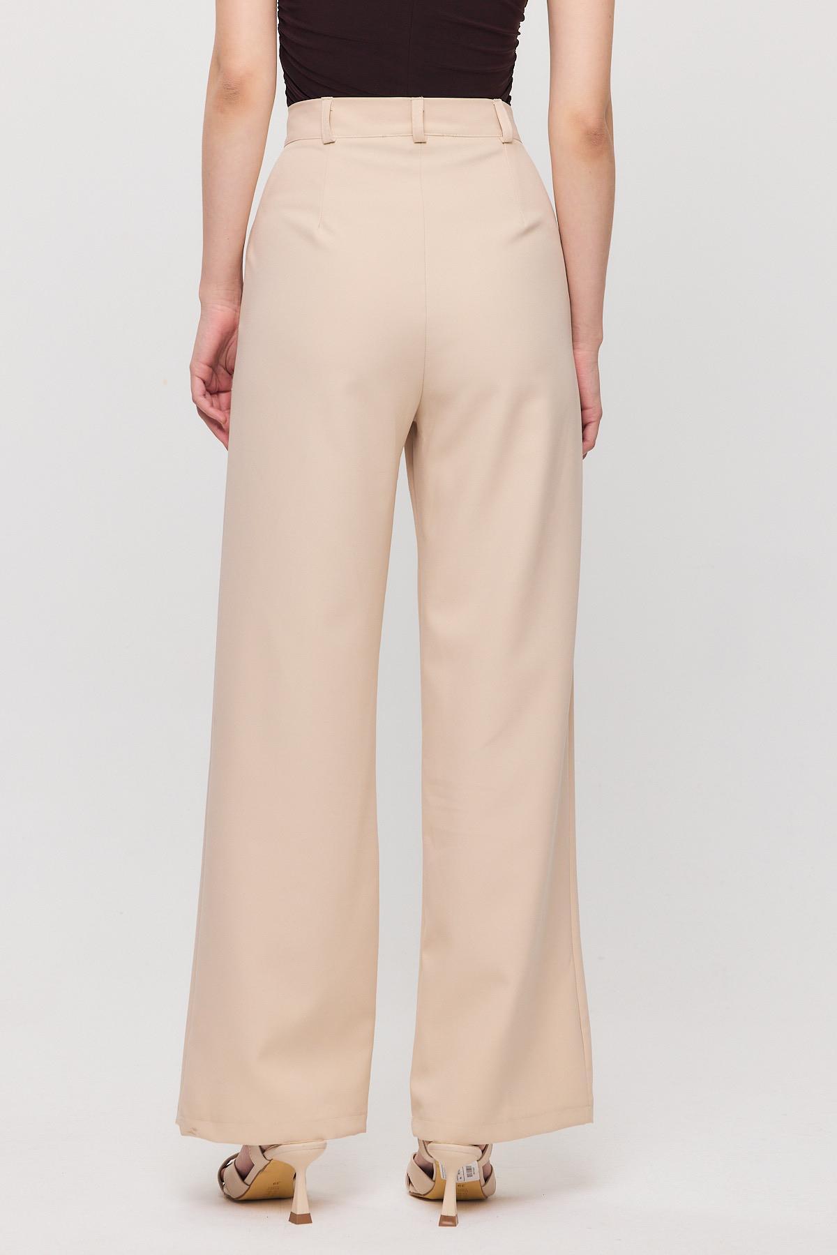 Bej Pile Detay Palazzo Pantolon 4003A - 5