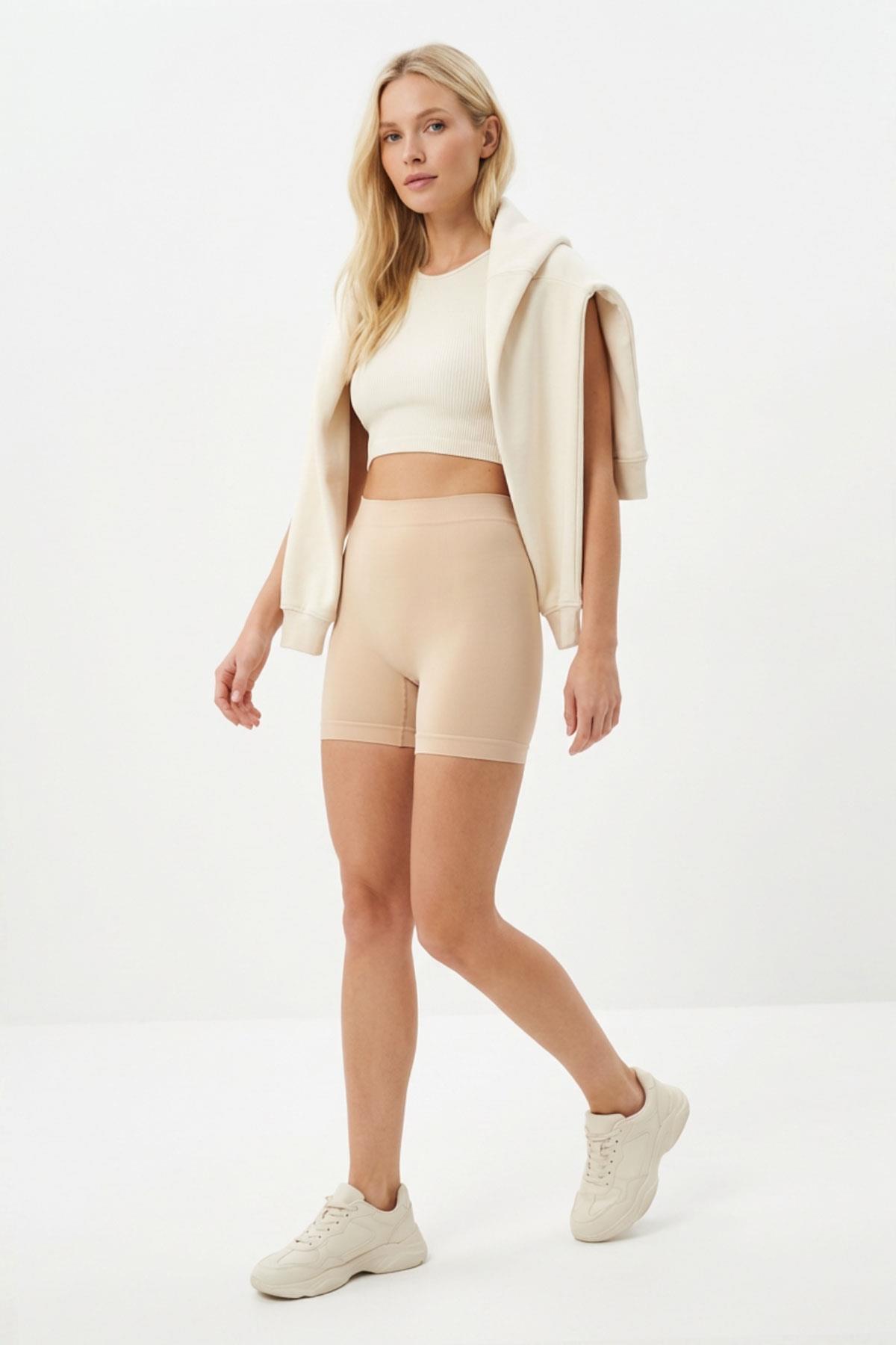 4004 Bel Lastikli Kısa Şort Taş - RAYS (1)