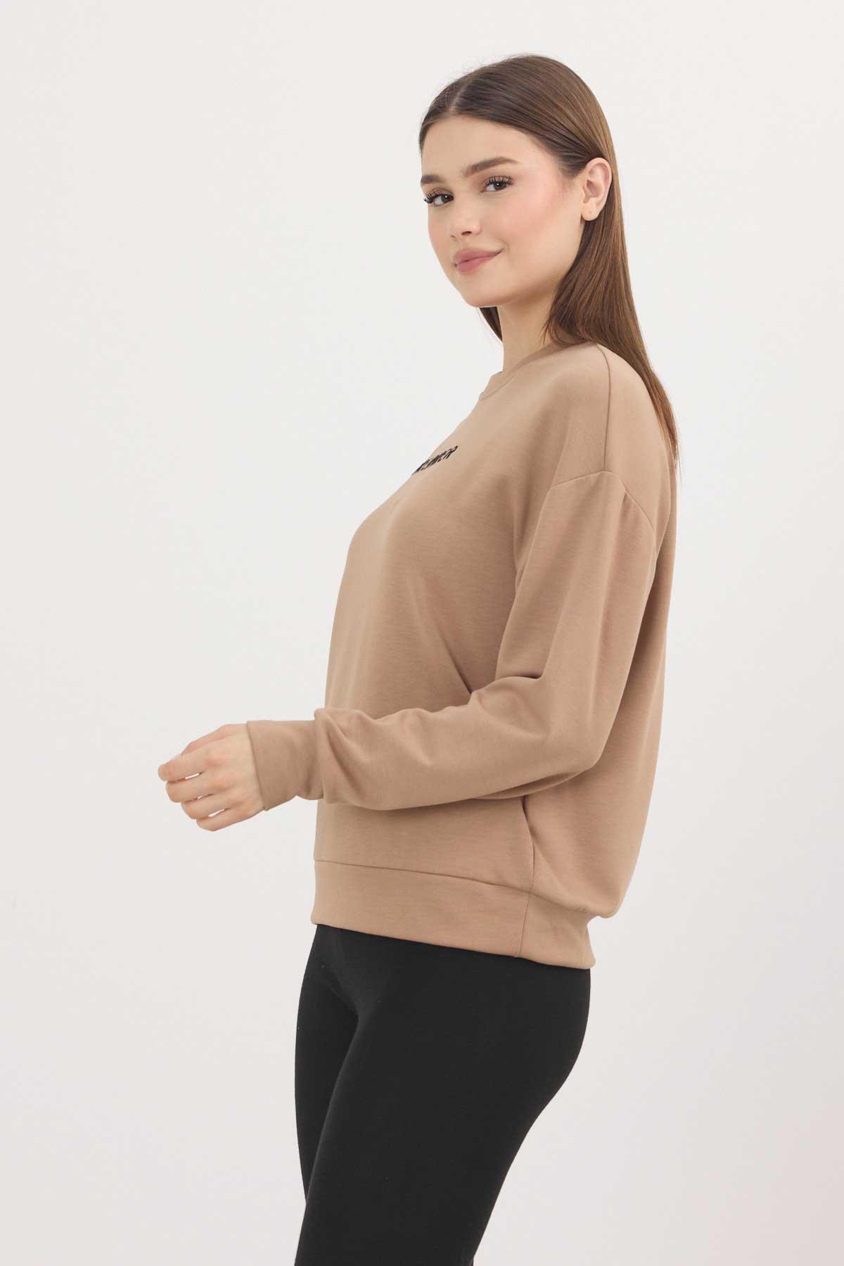 4004 Dreamer Nakış Detay Sweat Camel - 6