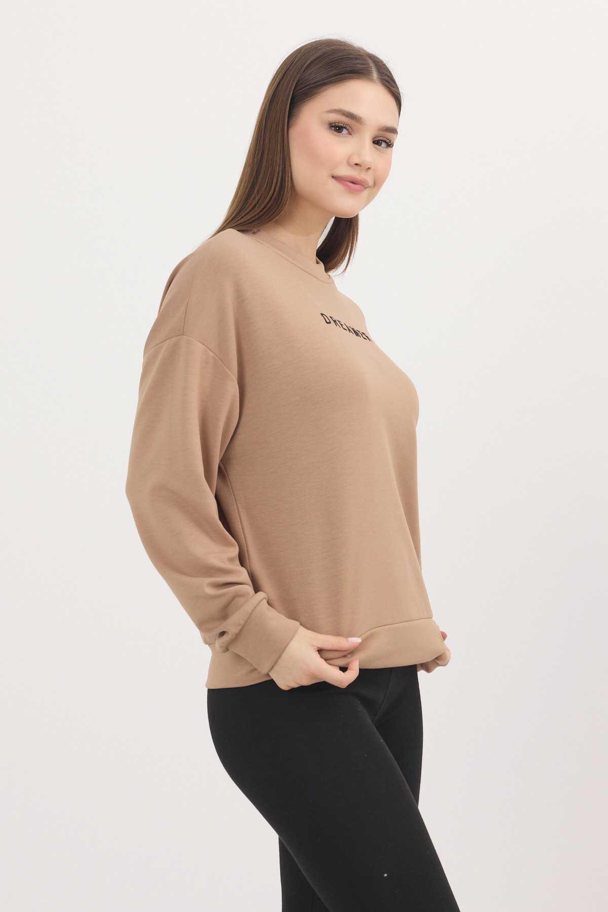 4004 Dreamer Nakış Detay Sweat Camel - 8