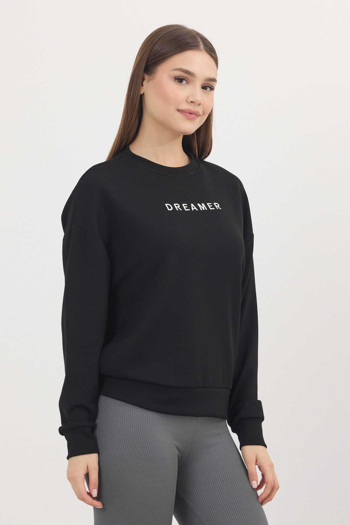 4004 Dreamer Nakış Detay Sweat Siyah - 7