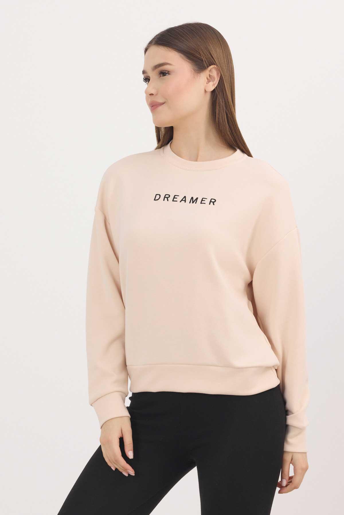 4004 Dreamer Nakış Detay Sweat Taş - 7