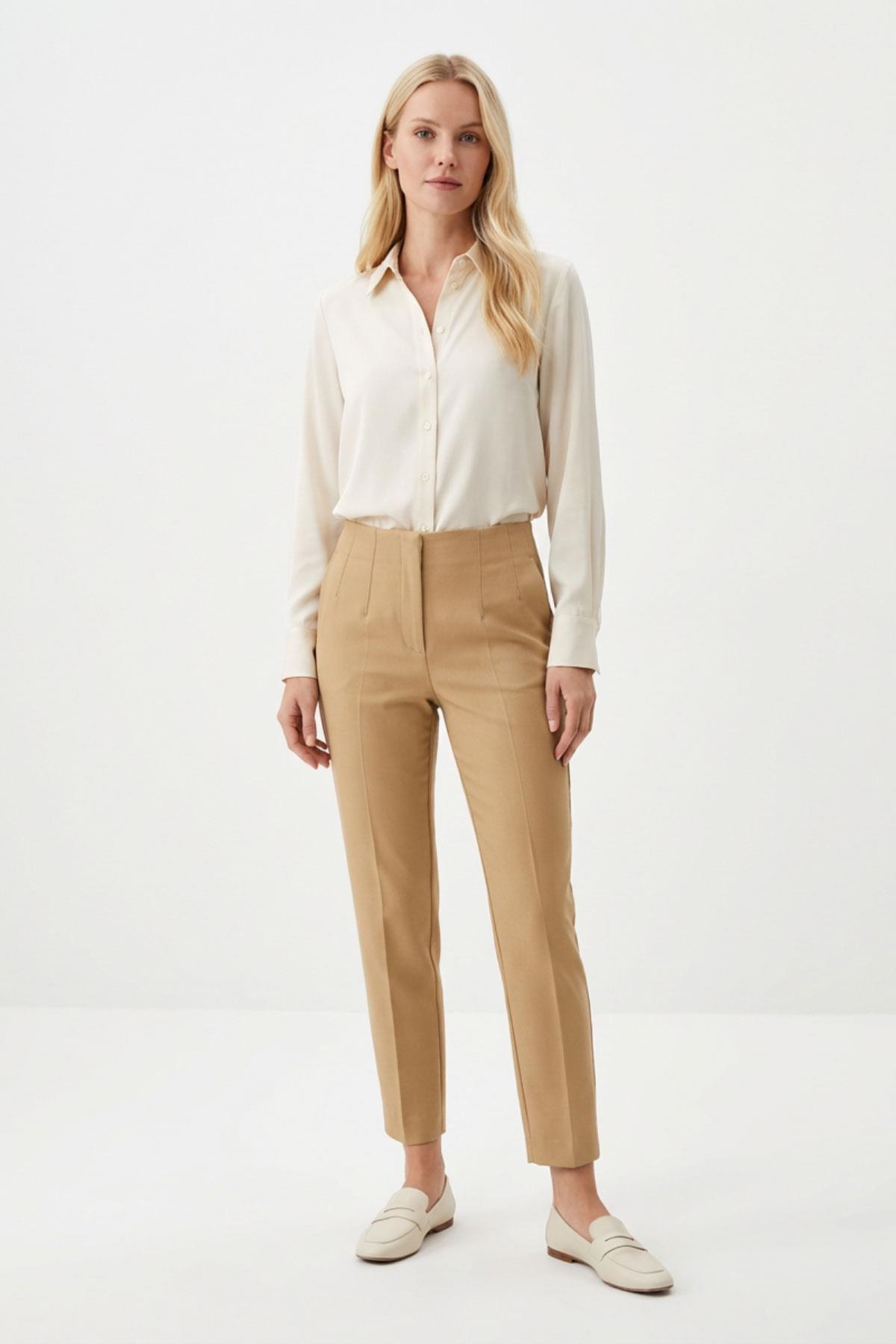 4005 Yün Efekt Pantolon Camel - RAYS