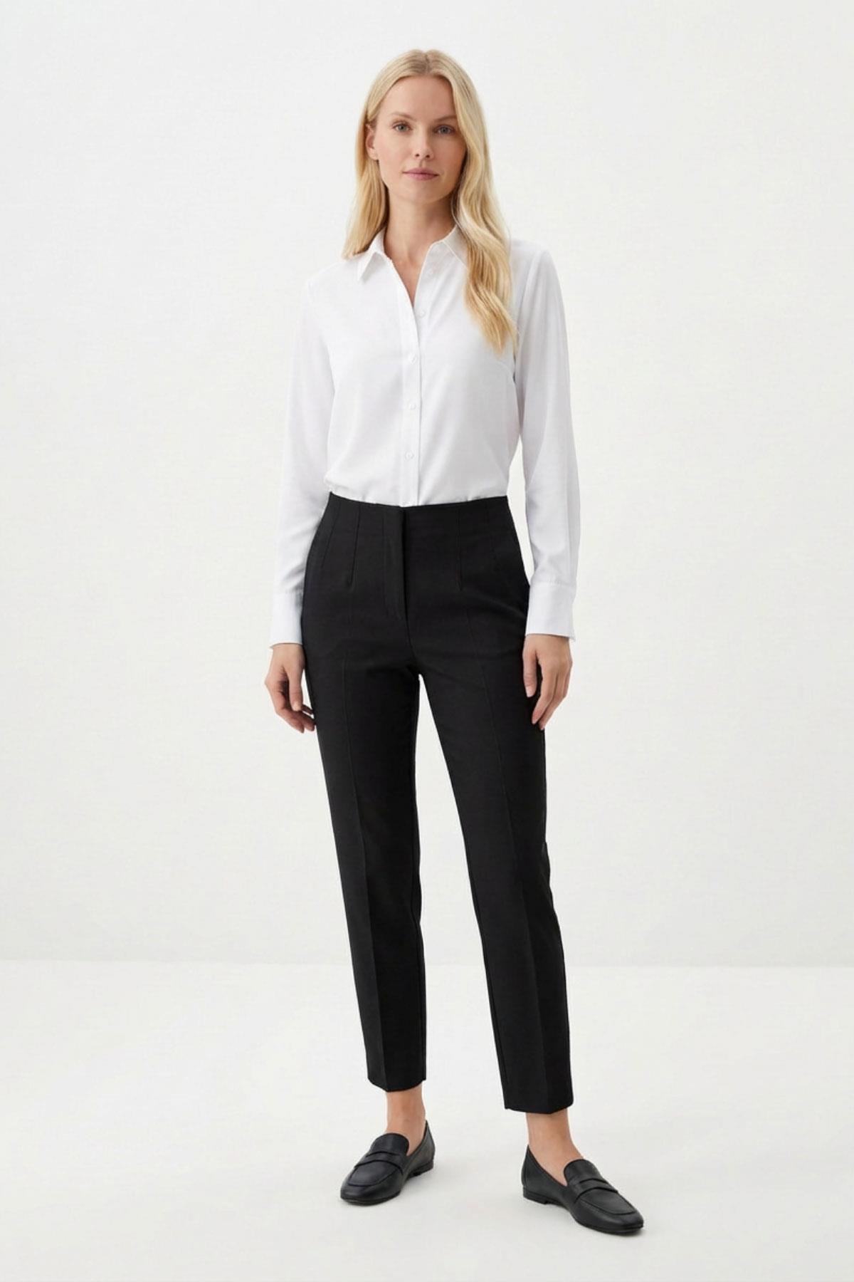 4005 Yün Efekt Pantolon Siyah - RAYS