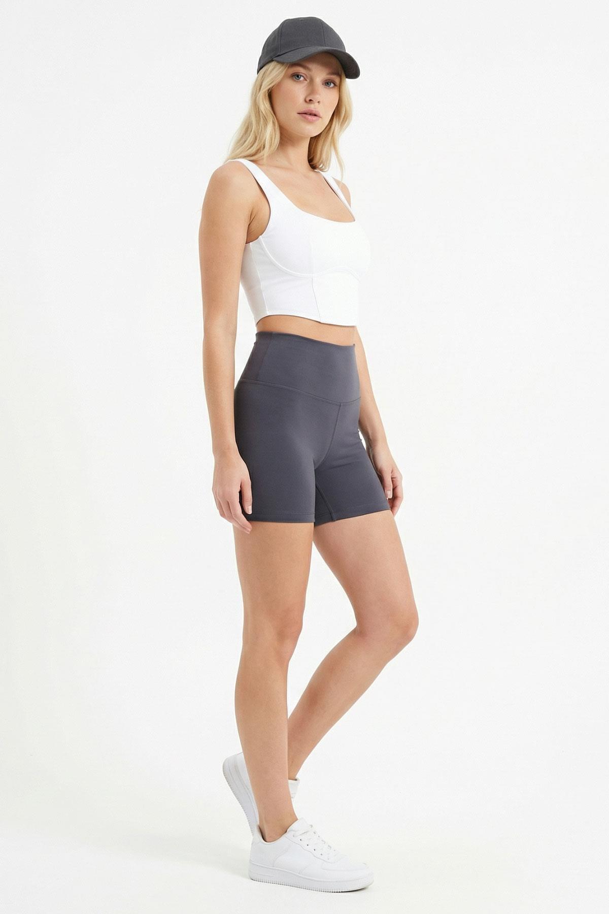 4006 Katlamalı Şort Antrasit - 2