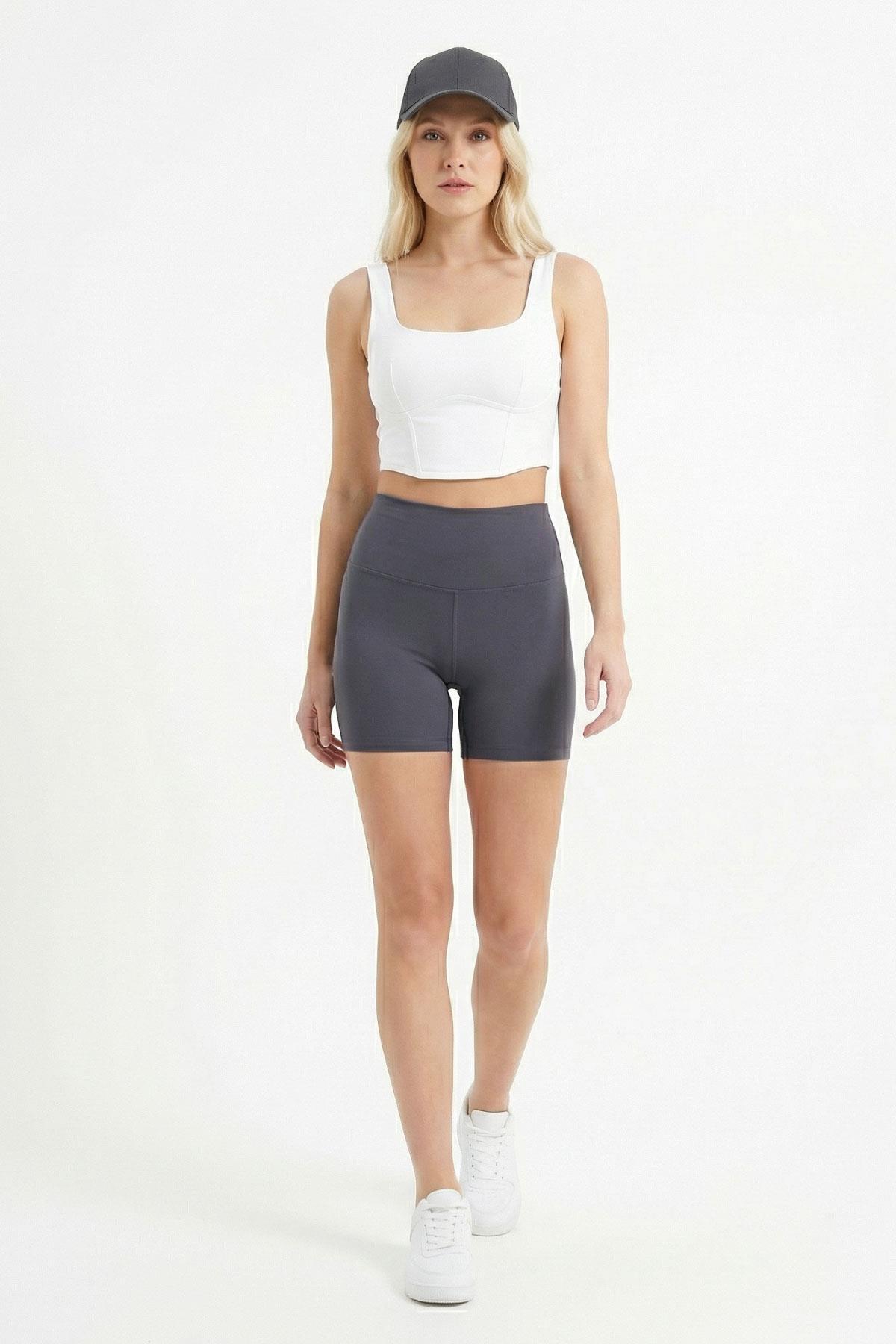 4006 Katlamalı Şort Antrasit - 3