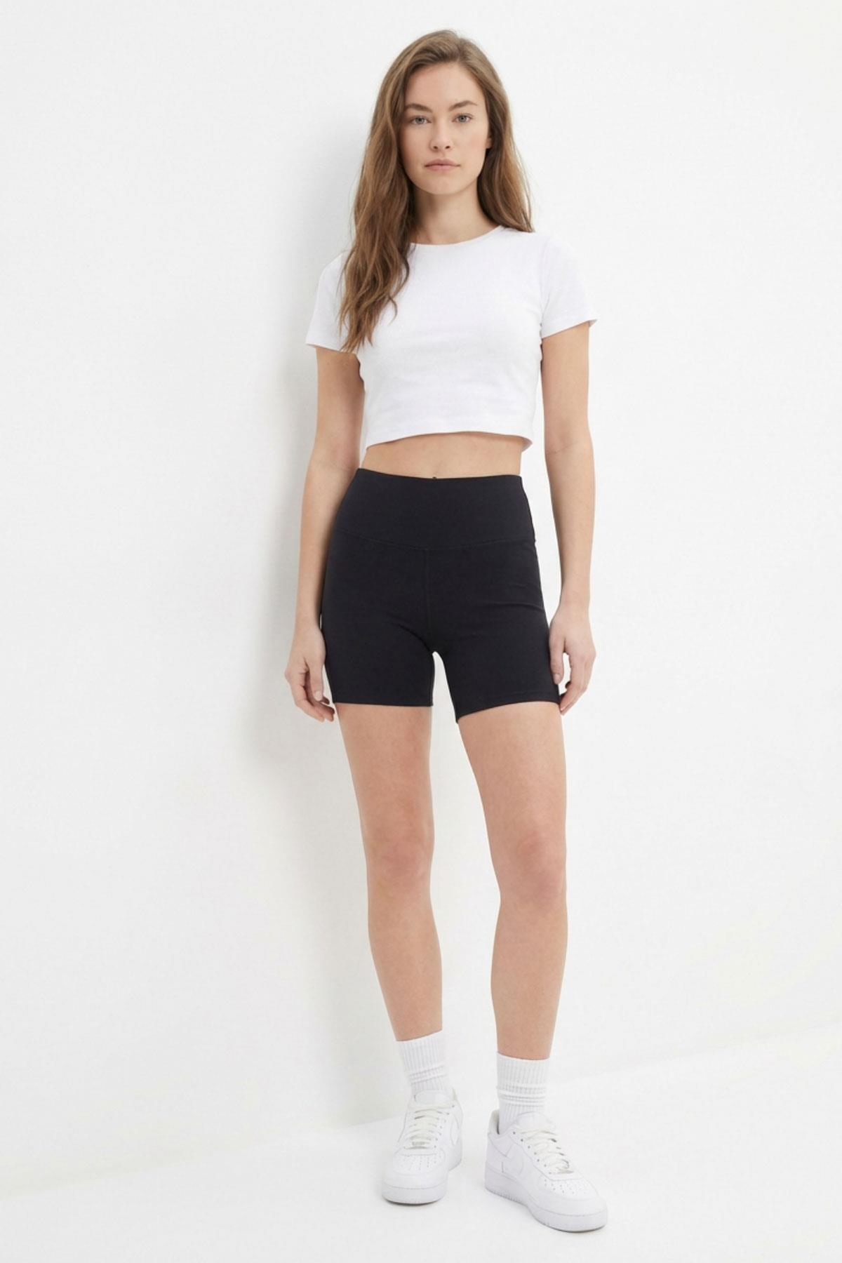 Siyah Katlamalı Şort 4006 - RAYS