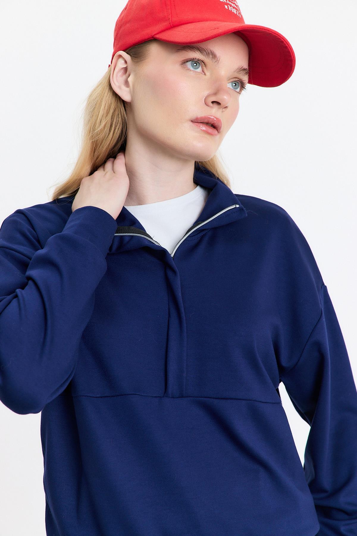 4011 Fermuar Detay Sweat Laci - RAYS