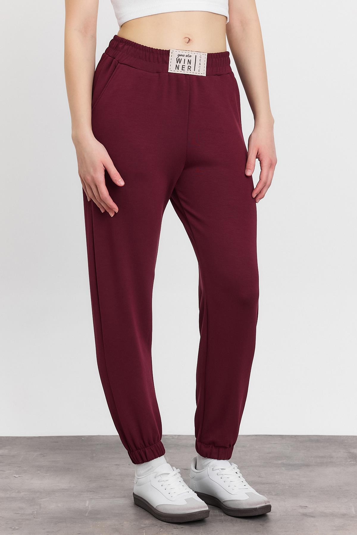 4011 Ön Aksesuar Detay Eşofman Bordo - RAYS