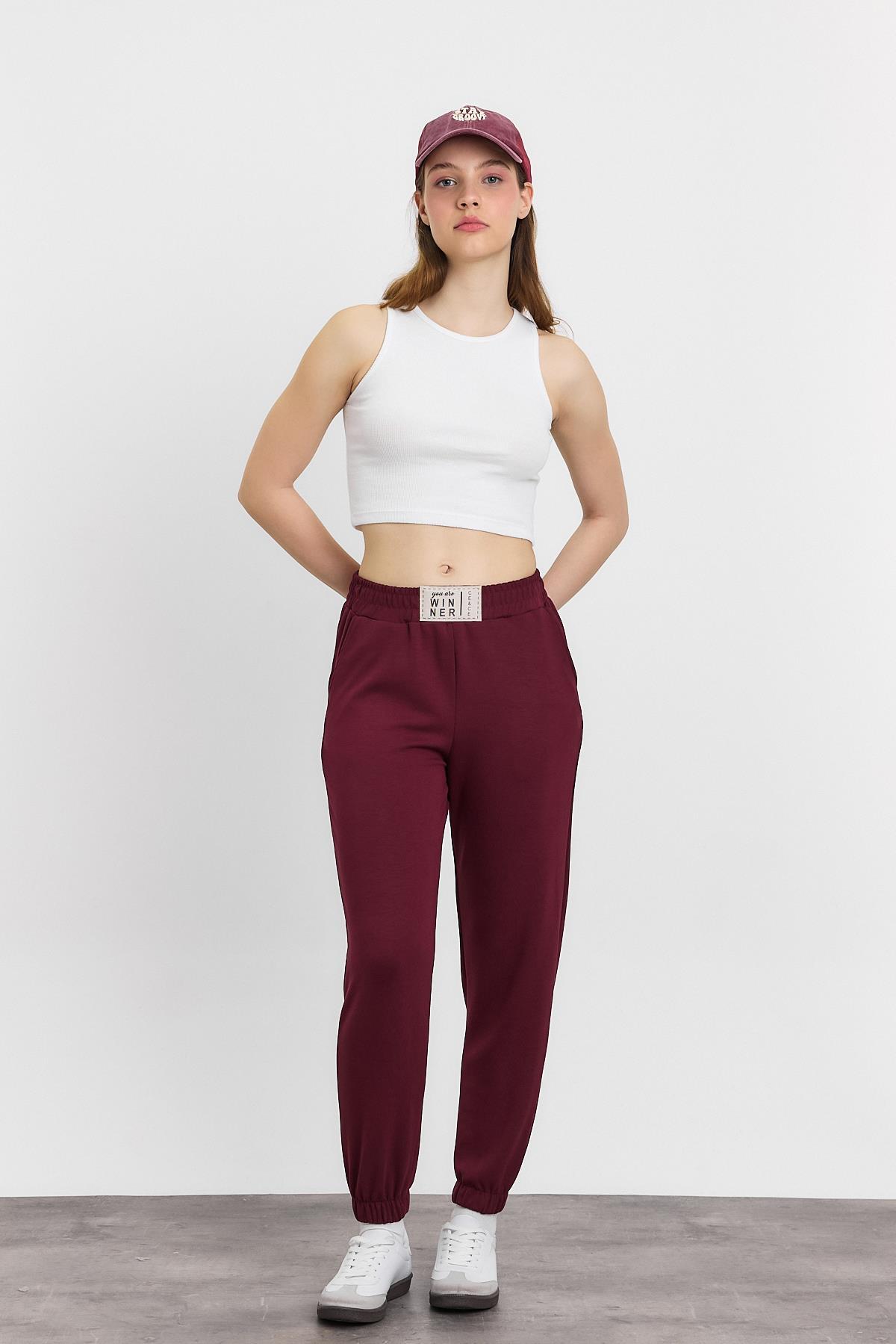 Bordo Ön Aksesuar Detay Eşofman 4011 - 1