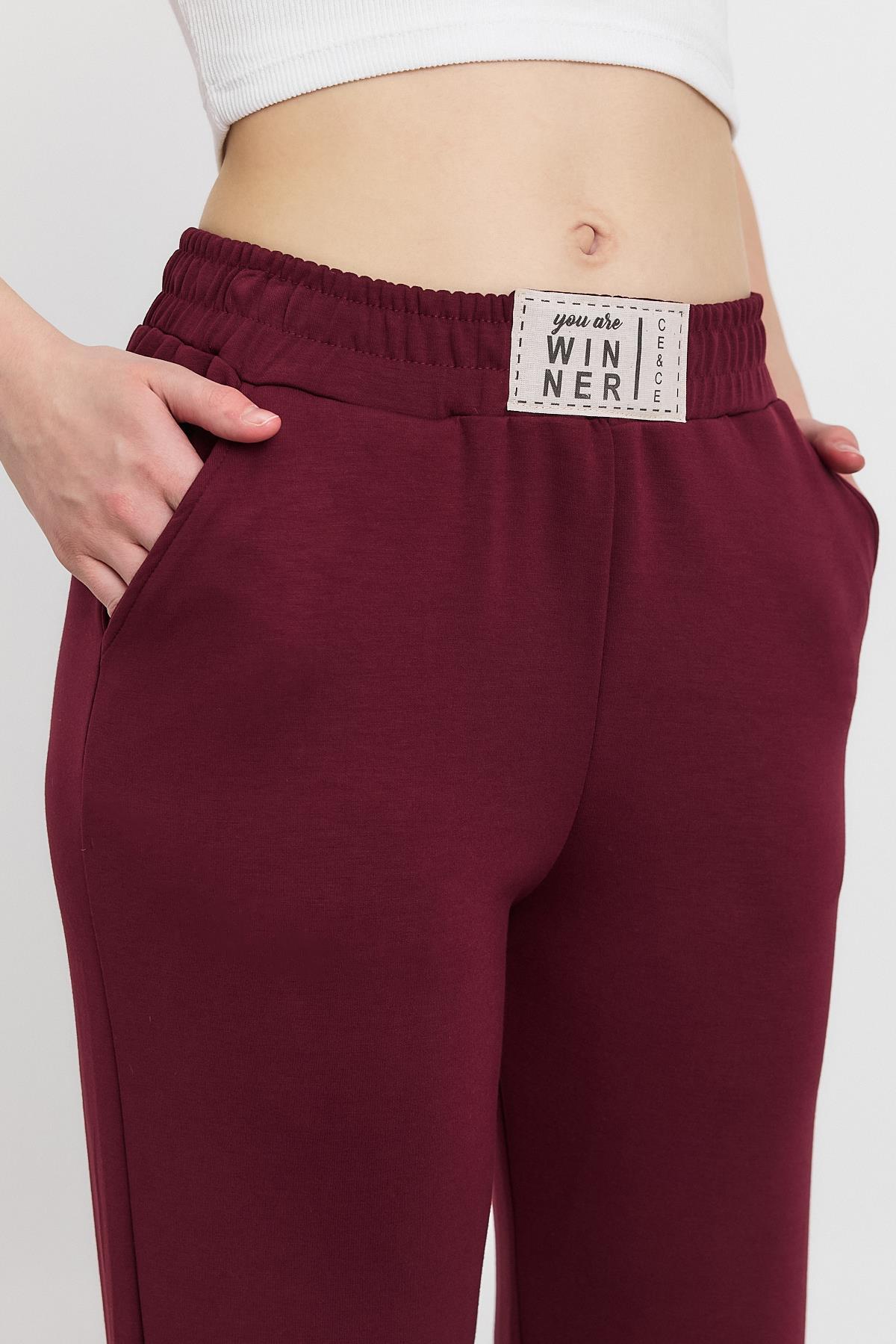 Bordo Ön Aksesuar Detay Eşofman 4011 - 4