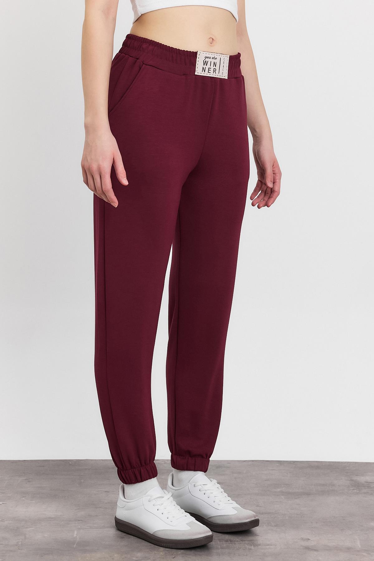 Bordo Ön Aksesuar Detay Eşofman 4011 - 7