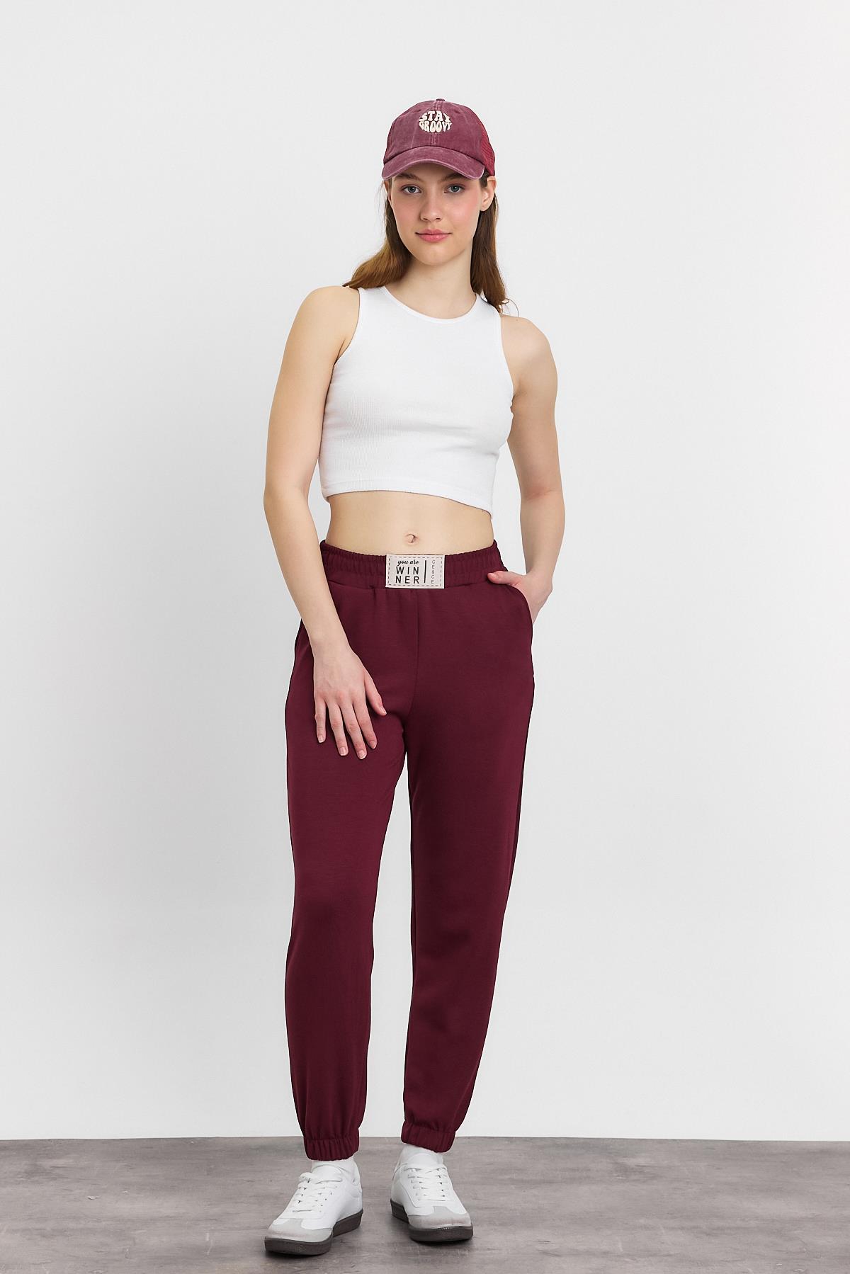 Bordo Ön Aksesuar Detay Eşofman 4011 - 6