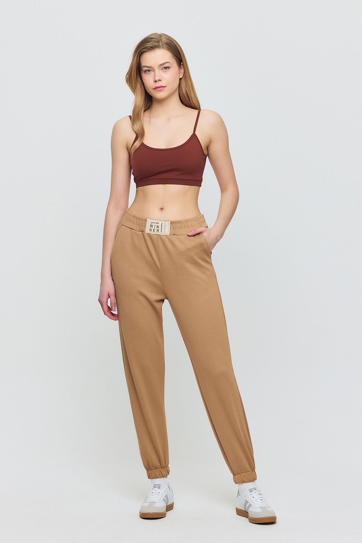 4011 Ön Aksesuar Detay Eşofman Camel - 1