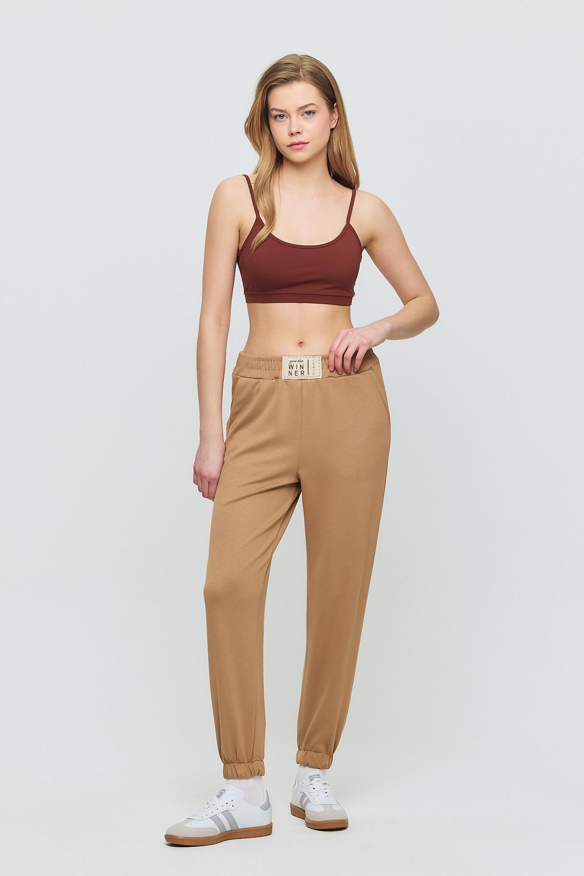 4011 Ön Aksesuar Detay Eşofman Camel - 8