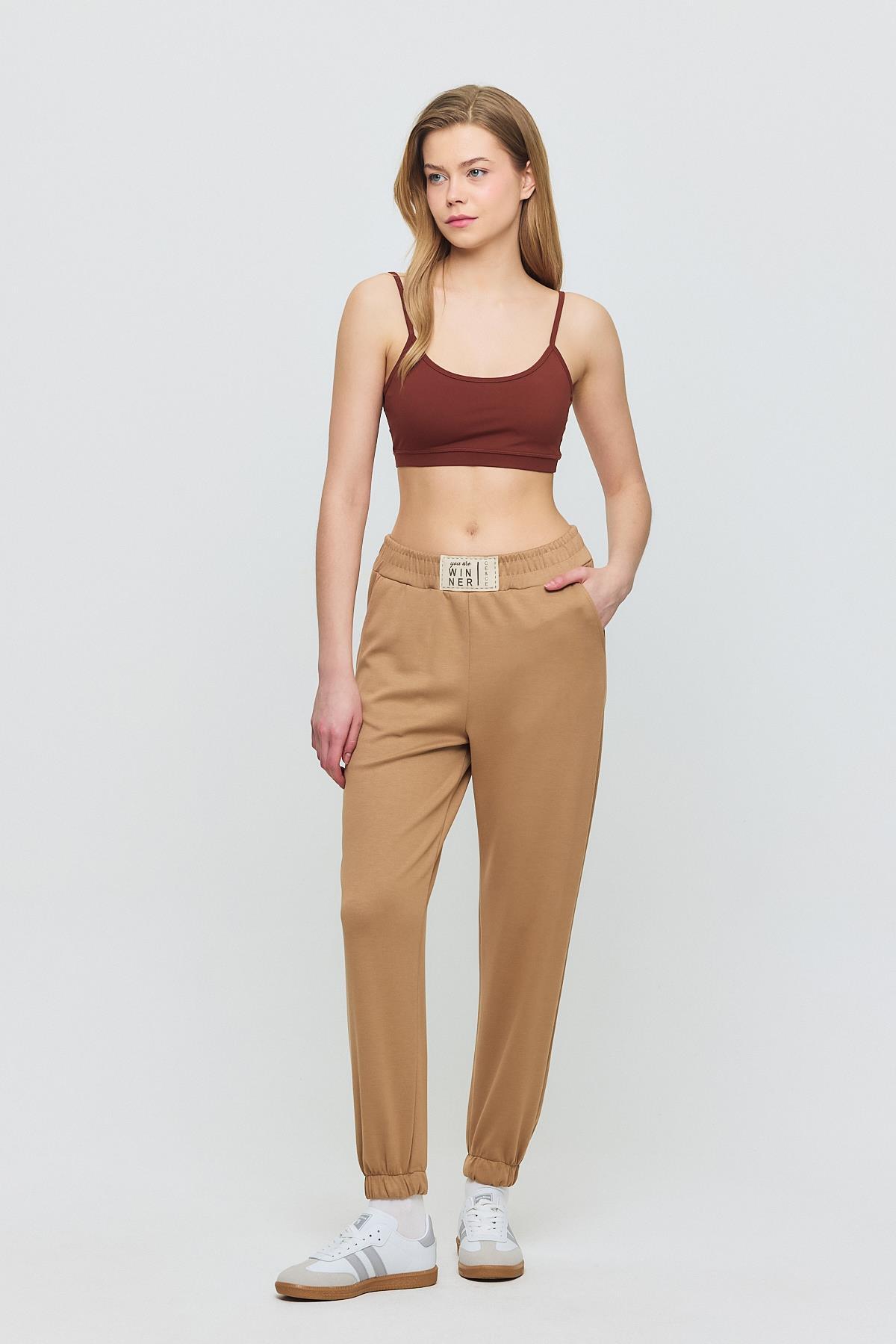 4011 Ön Aksesuar Detay Eşofman Camel - 6