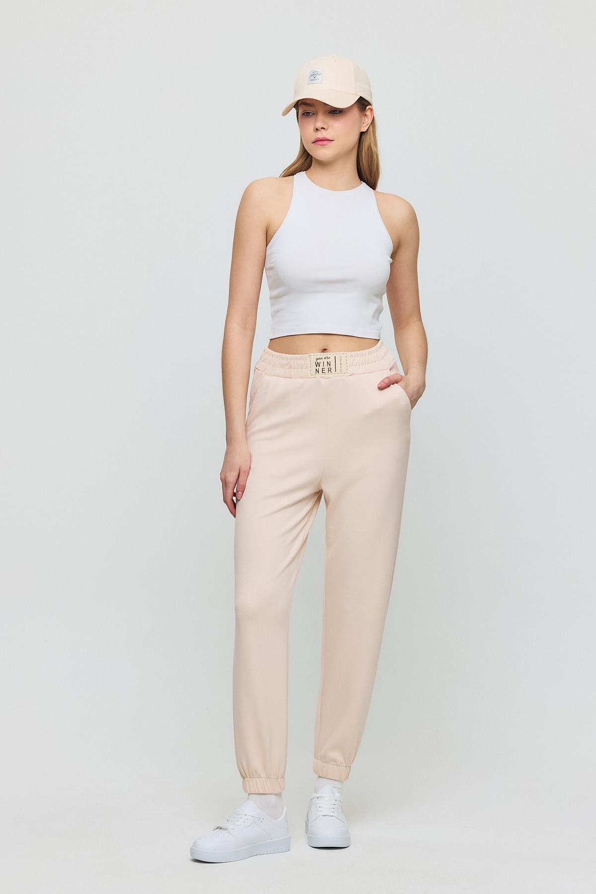 4011 Ön Aksesuar Detay Eşofman Taş - 6