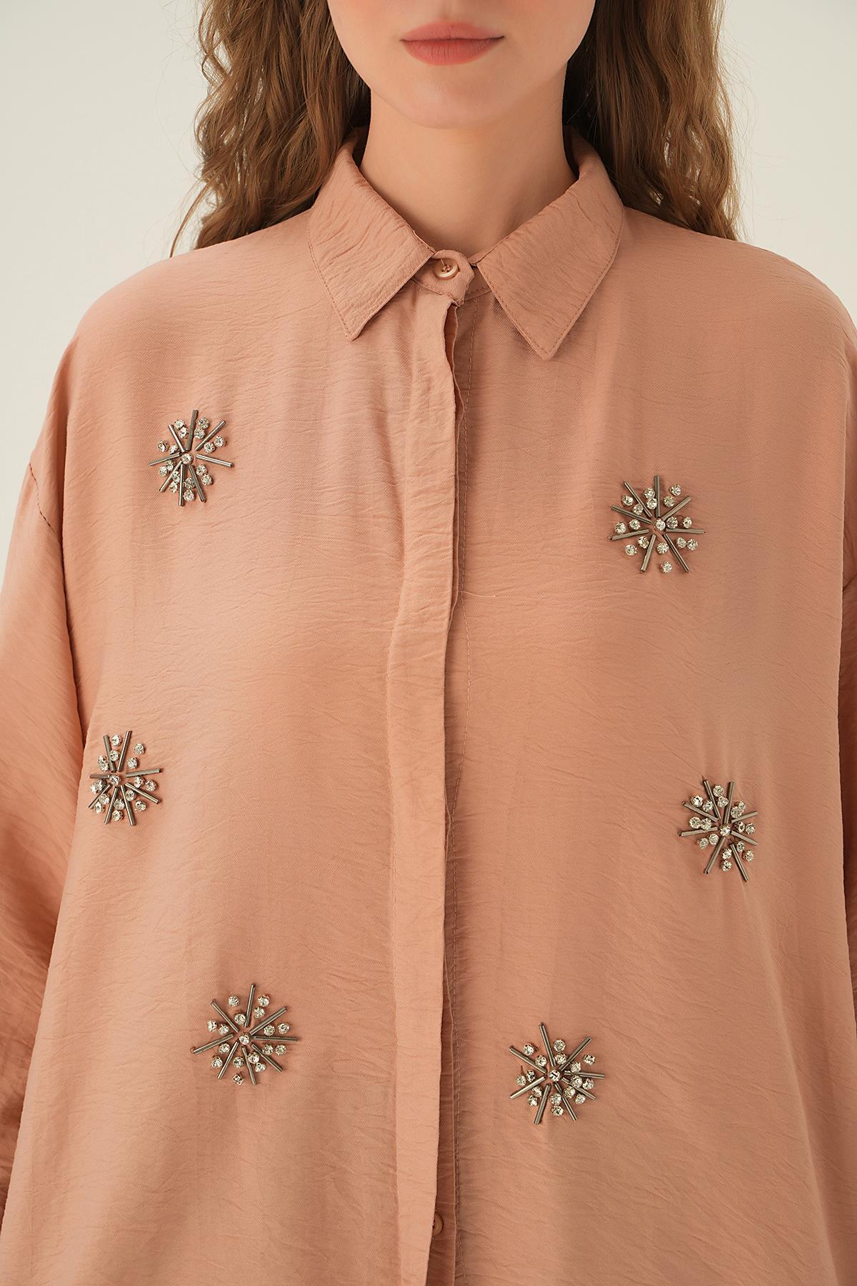 4016 Taş İşlemeli Gömlek Bisküvi - 5