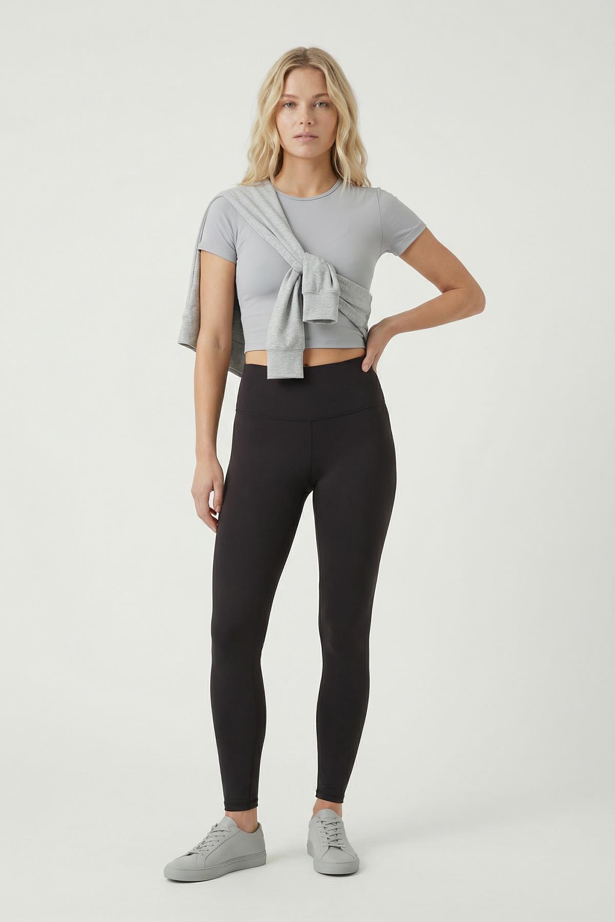 Siyah Yüksek Bel Tayt 4016 - RAYS