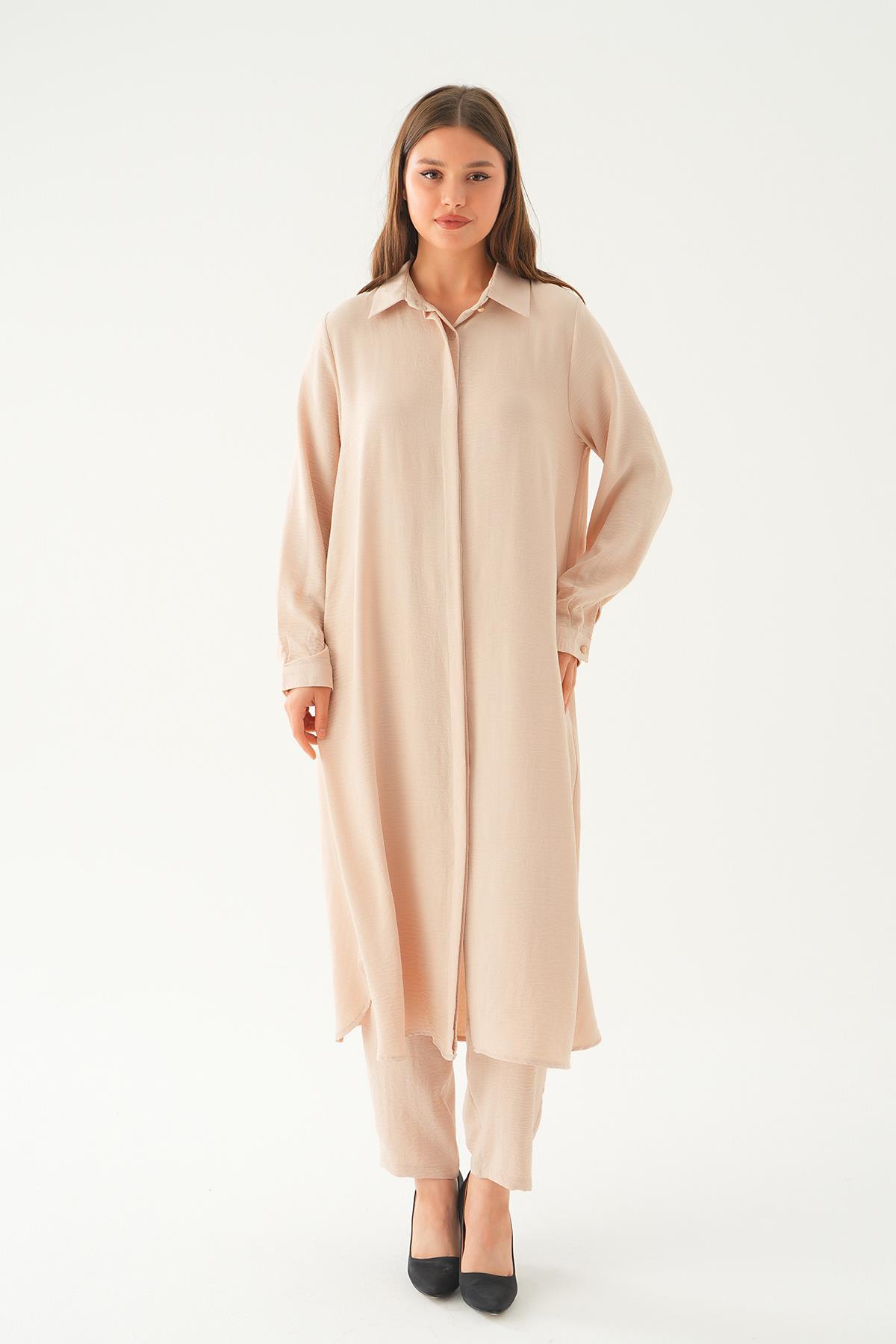 4016A Tunik Pantolon Takım Bej - 3